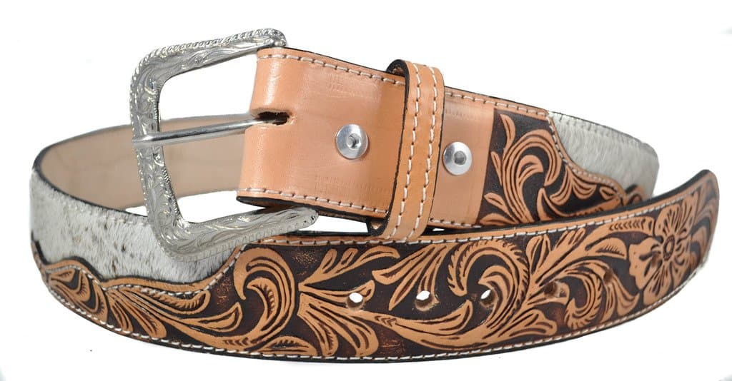 Men's Montana Cow Fur Vaquetta Belt Tan