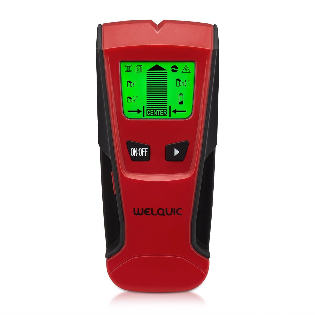 Stud Finder Electric Center-finding with 3-in-1 Metal AC Wires Wood Detector with Backlit LCD Screen and Beeping Signal Alert, Black and Red