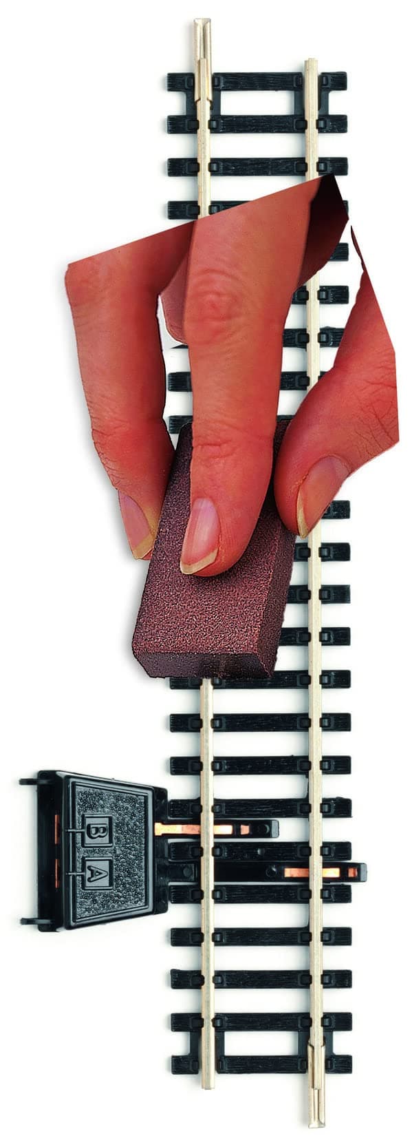 Hobby Train Tracks - R8087 Track Cleaning Rubber Track Pieces - Small Scale Model Accessories for Train, Electric Railroad Supplies with HO/OO Gauge Compatibility, Tracks