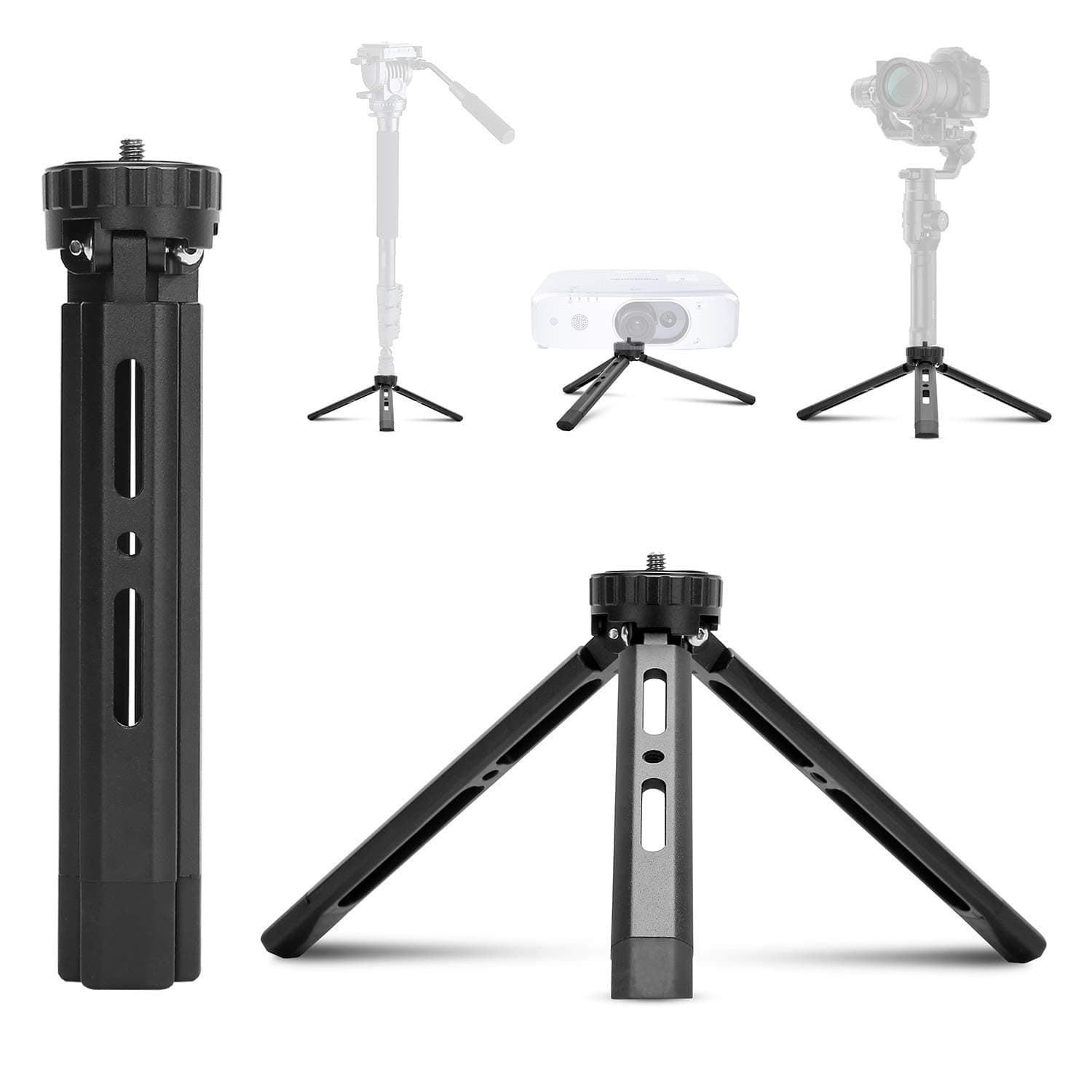Aluminum Mini Tripod,Desktop Tabletop Stand Tripod for Zhiyun Smooth Q/4, Crane Plus/2, Osmo Mobile, Ronin-S, Vimble 2,Gimbal Handle Grip Stabilizer