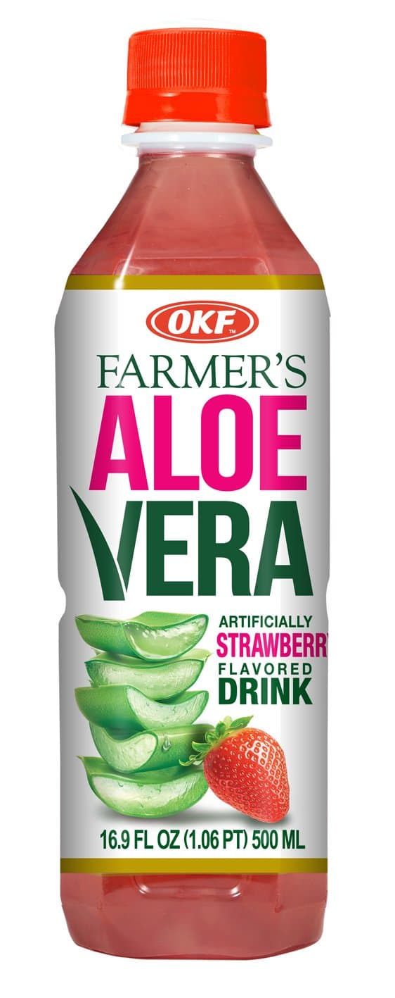 Farmer's Aloe Vera Drink, Strawberry, 16.9 Fluid Ounce (Pack of 12)