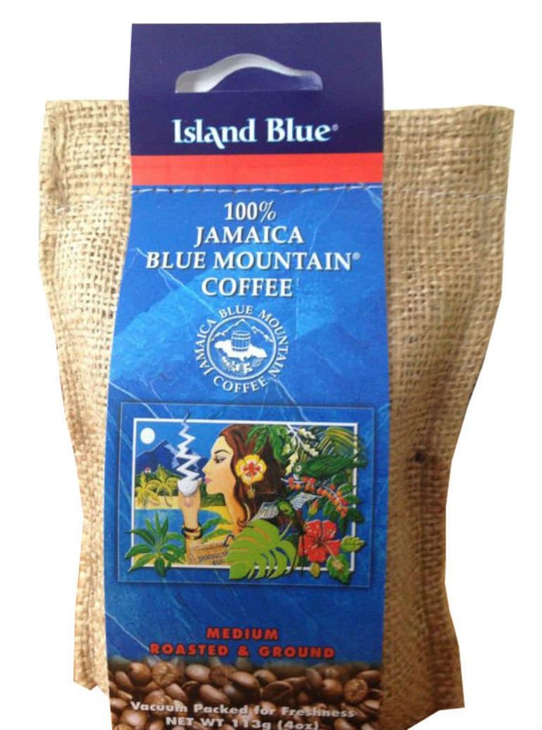 100% Blue Mountain Ground Coffee - Roasted Jamaican Blue Mountain Ground Coffee - 4oz