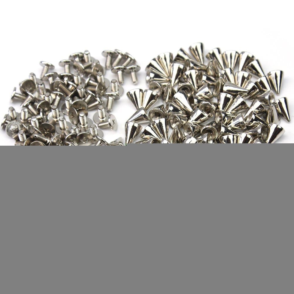 100pc Silver Punk Spike Rivet Screw Bead DIY Metal Cone Studs Nailhead Spots Rock
