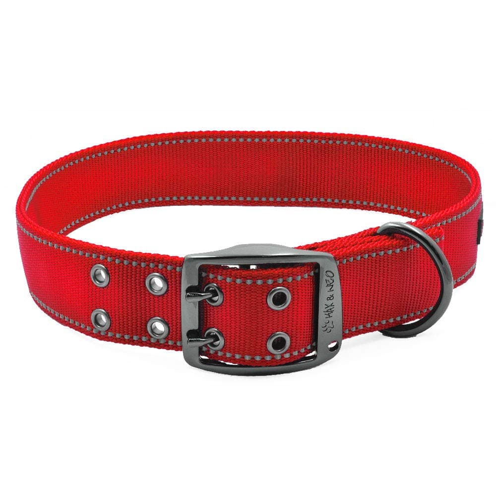 Max and Neo MAX Reflective Metal Buckle Dog Collar - We Donate a Collar to a Dog Rescue for Every Collar Sold