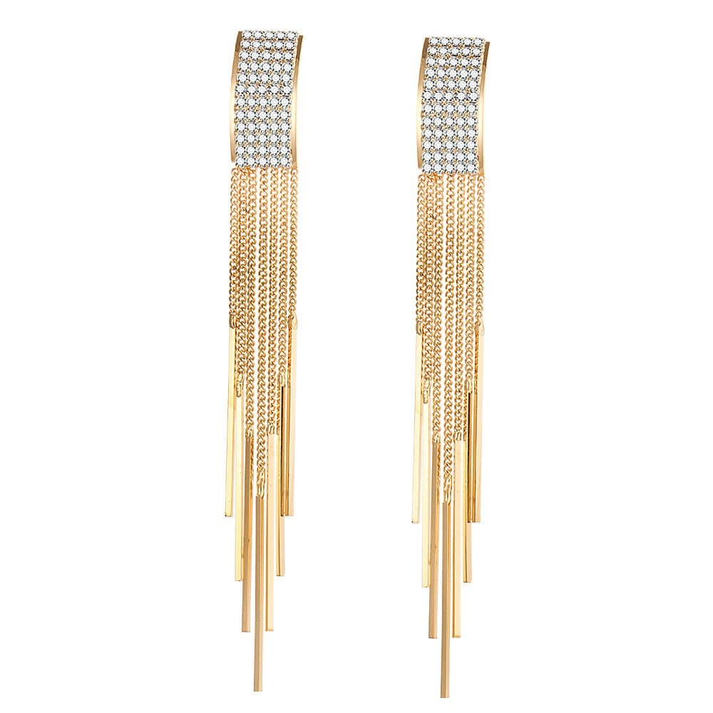Latest Stylish Italian Designer Gold and Silver Plated Tassel Earrings for Women
