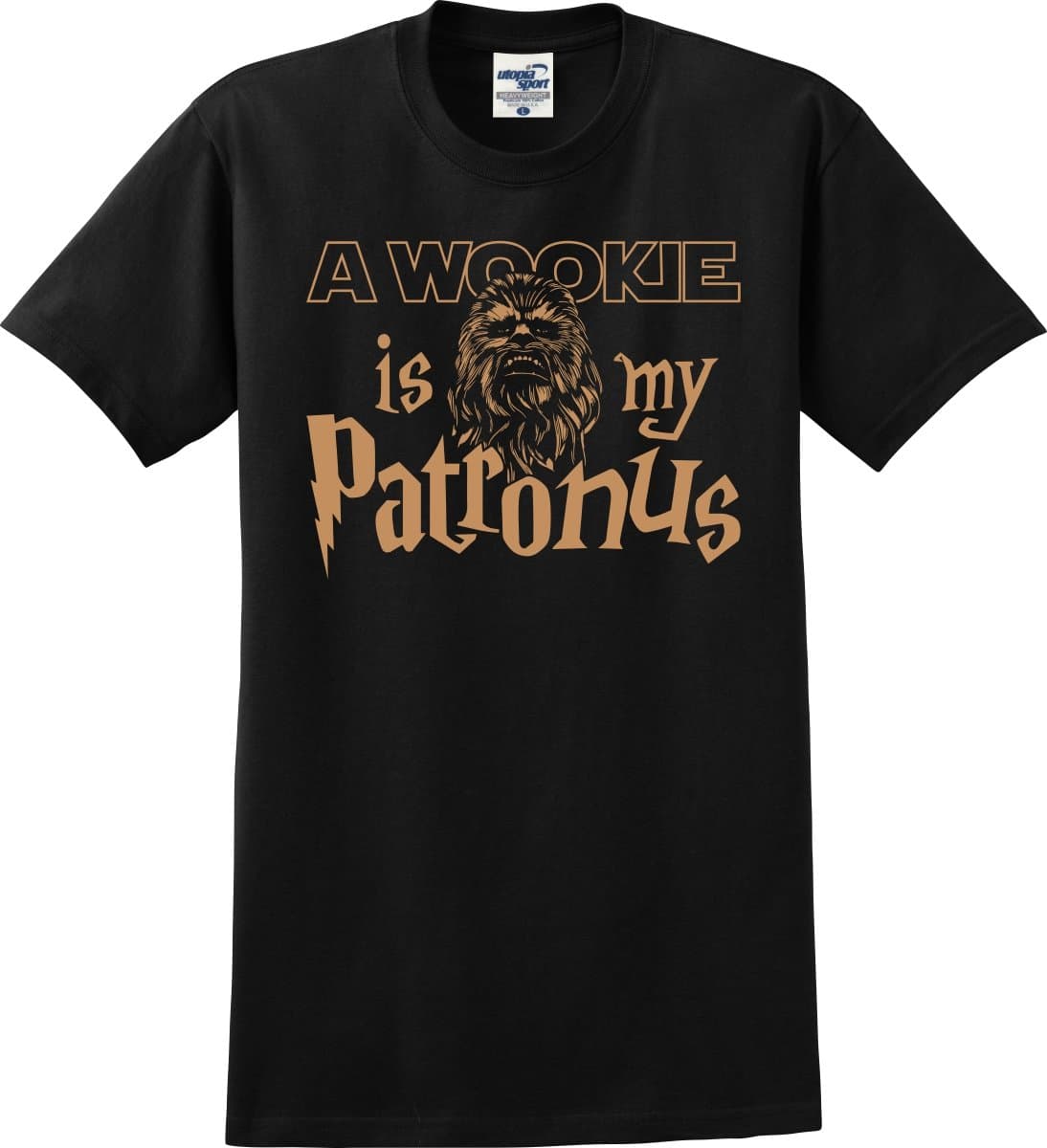 Utopia SportA Wookie is My Patronus Parody Unisex T-Shirt (S-5X) (XX-Large, Black)