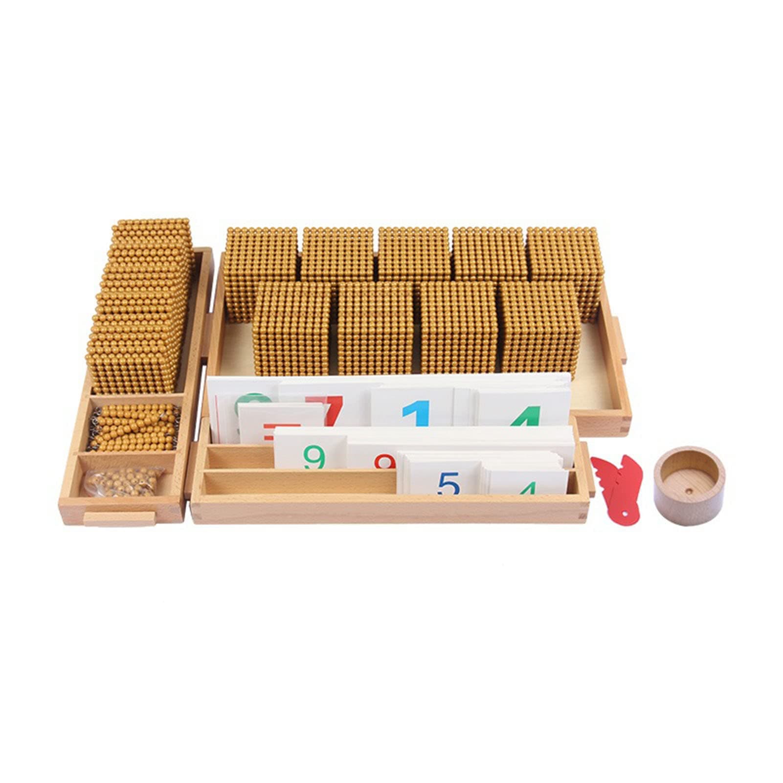 Wumudidi Montessori Wood Toys Decimal Base Bank Game Set, Educational Toys Math Training for Early Learning Family Version