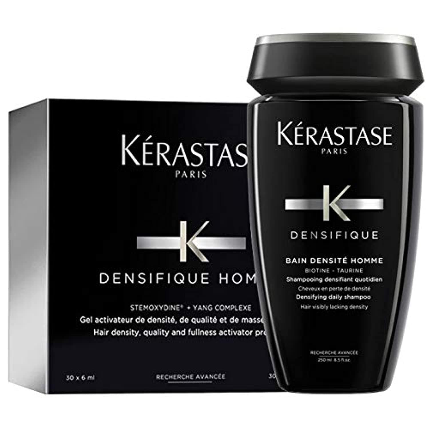 Kérastase Densifique Homme 30 vials x 6ml & Bain Densite Homme Daily Care Shampoo 8.5 Ounce