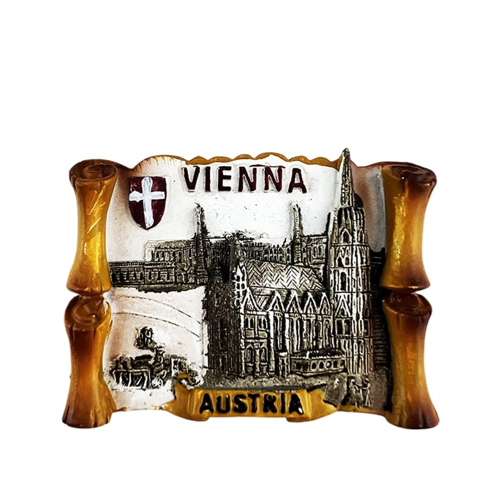 3D Vienna Austria Fridge Magnet Souvenir Gift,Resin Handmade Vienna Refrigerator Magnet Home & Kitchen Decoration Collection