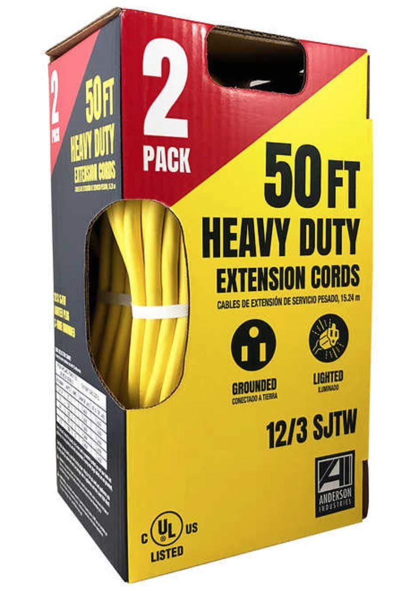 Anderson Industries Outdoor Lighted Extension Cords, Set of 2, 50 Feet Each