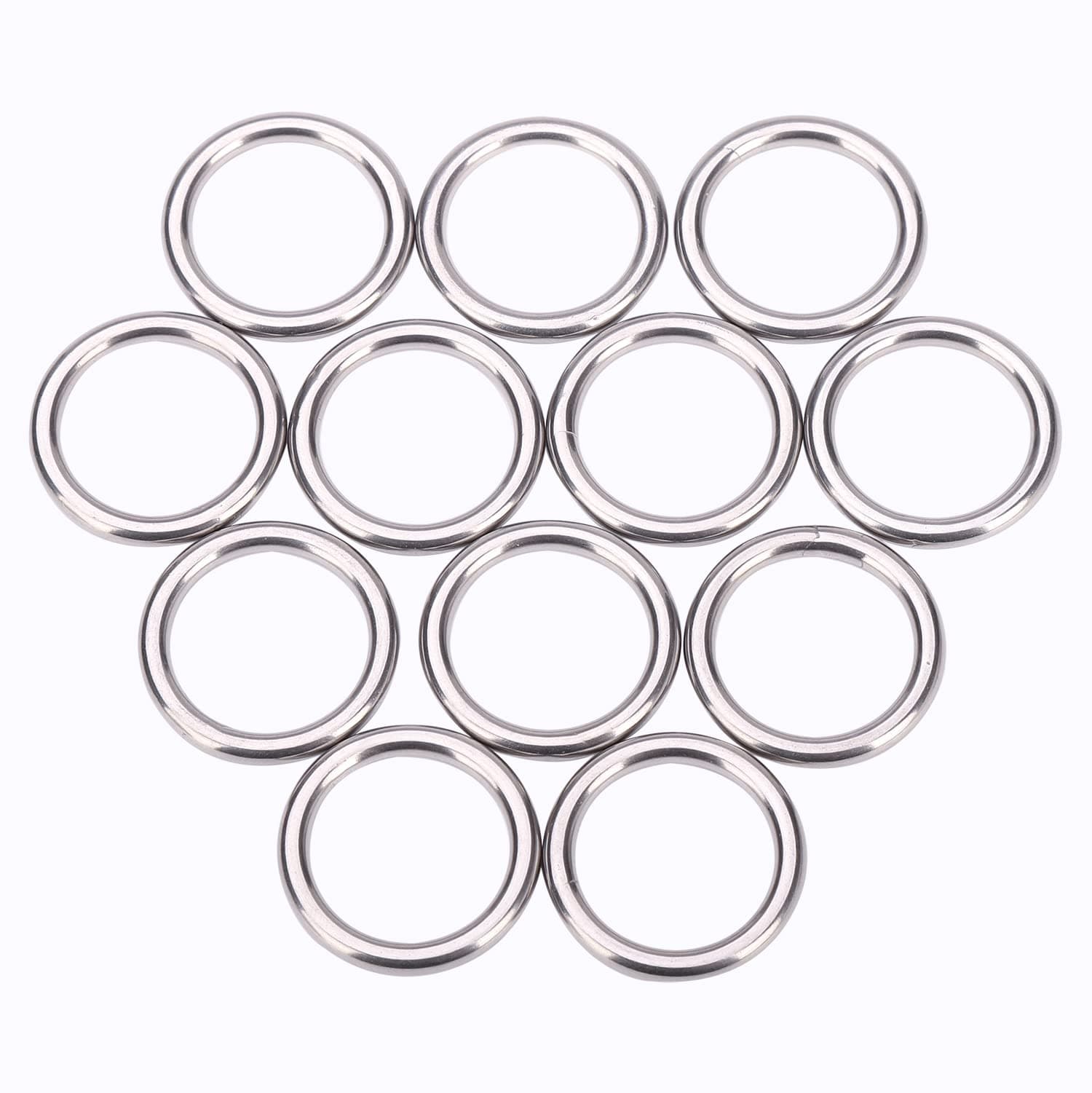 12 Pcs Metal O Rings 1 Inch Heavy Duty 304 Stainless Steel Welded O Ring Multi-Purpose O-Ring for Macrame, DIY Crafts, Hardware, Bags, Camping Belt, Dog Leashes, Keychain, Purse.