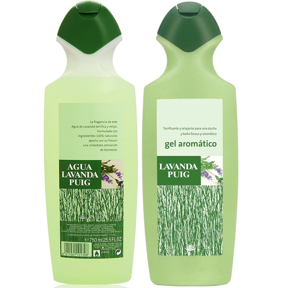 AGUA LAVANDA PUIG COLONIA 25.5 OZ + GEL LAVANDA 25.4 OZ FREE