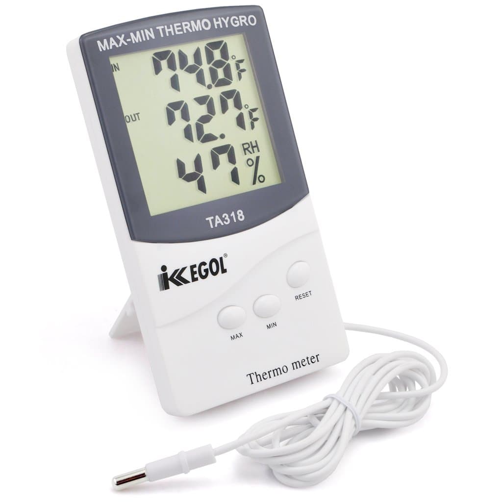 Dual Sensor LCD Display Indoor Outdoor Digital Thermometer Hygrometer with Max Min Memory
