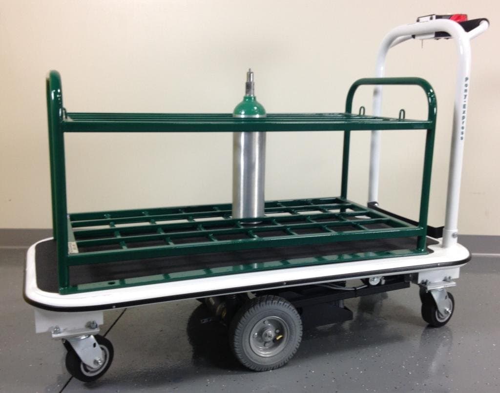 Electro Kinetic Technologies, Pony Express Motorized Medical Cylinder Cart, Holds 32 Cylinders MGC-M32