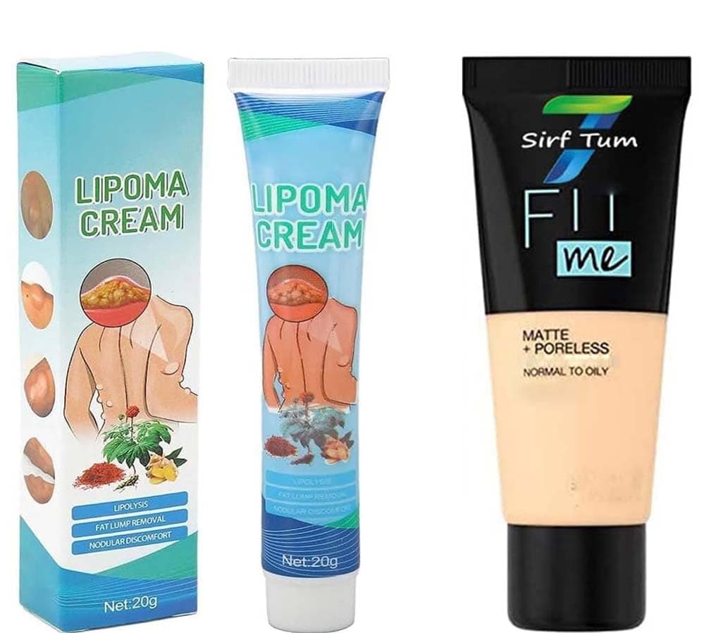 Lipoma Removal Cream Whole Body Lipoma Lump Fat Removal-Fit Me Matte-Pore-less Liquid Tube Foundation Natural set 2