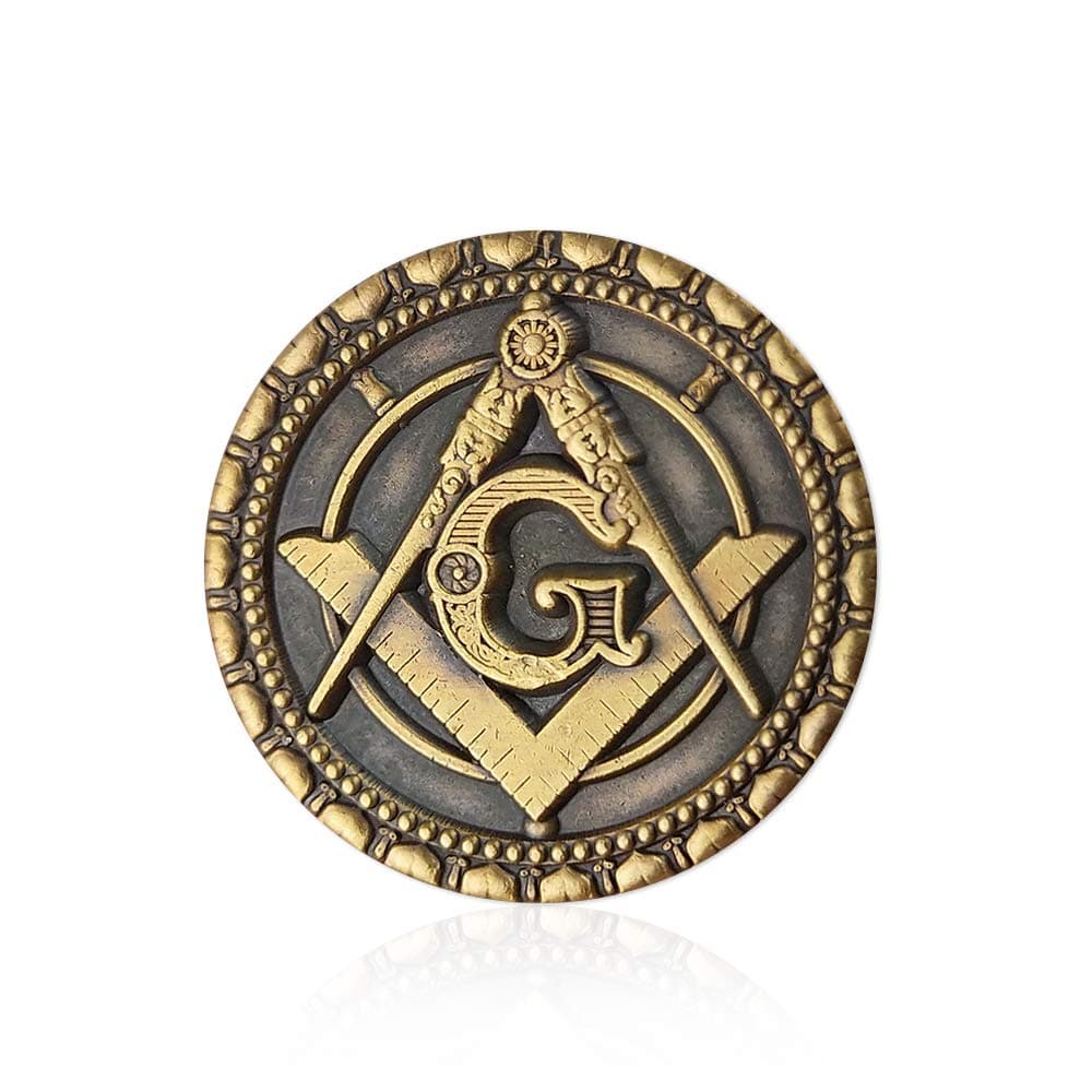 AtSKnSK Masonic Pin Badge Square Compasses G Freemason Round Lapel Gift