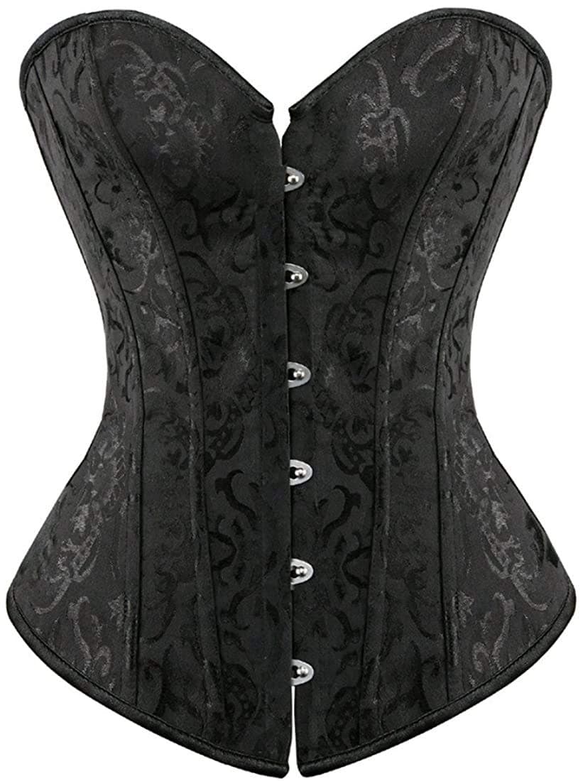 Women's Bustier Corset Top Plus Size Satin Waist Cincher Overbust Bustiers