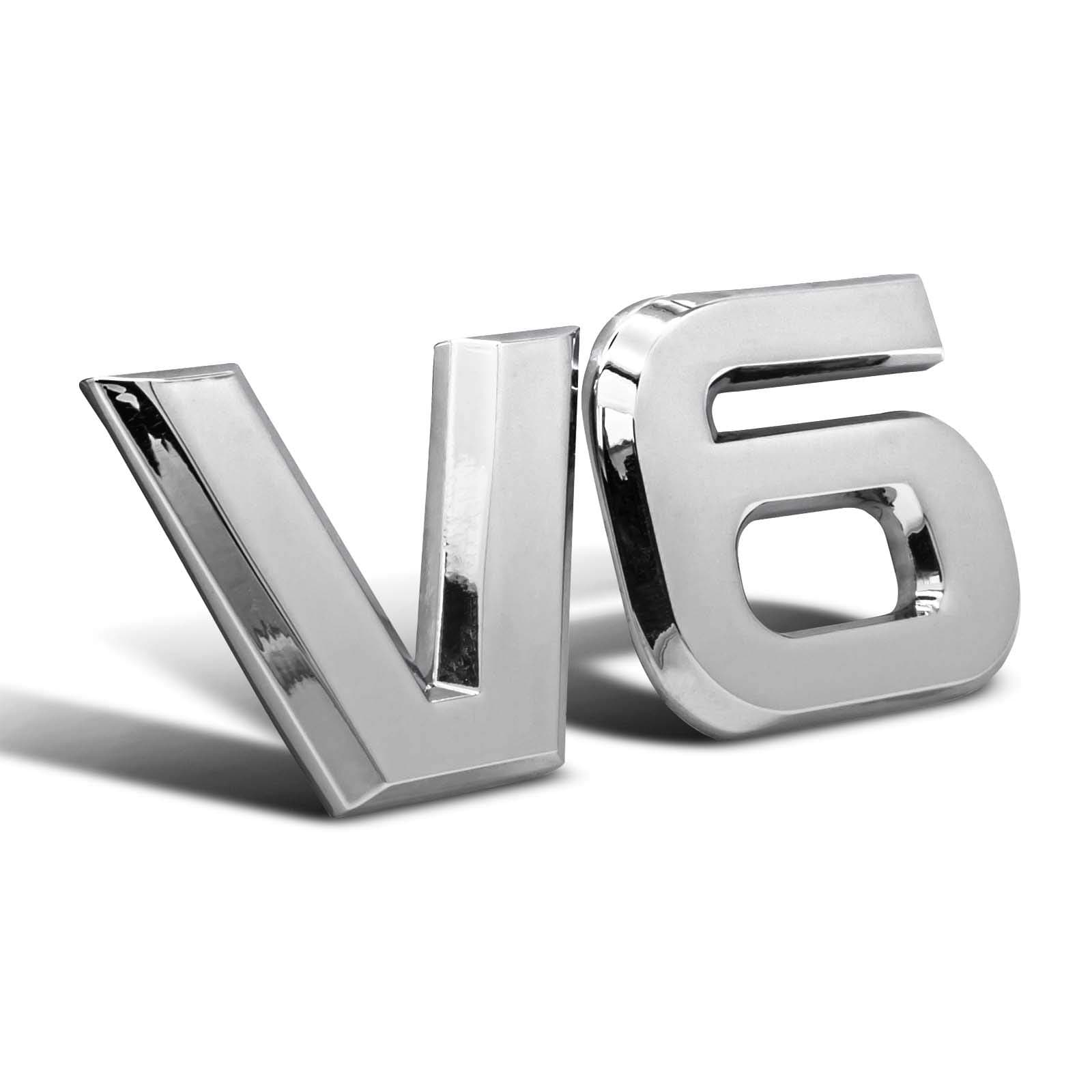 V6 Emblem Sign Chrome 3D Logo Token Car Decal Tuning Sticker Metal Symbol