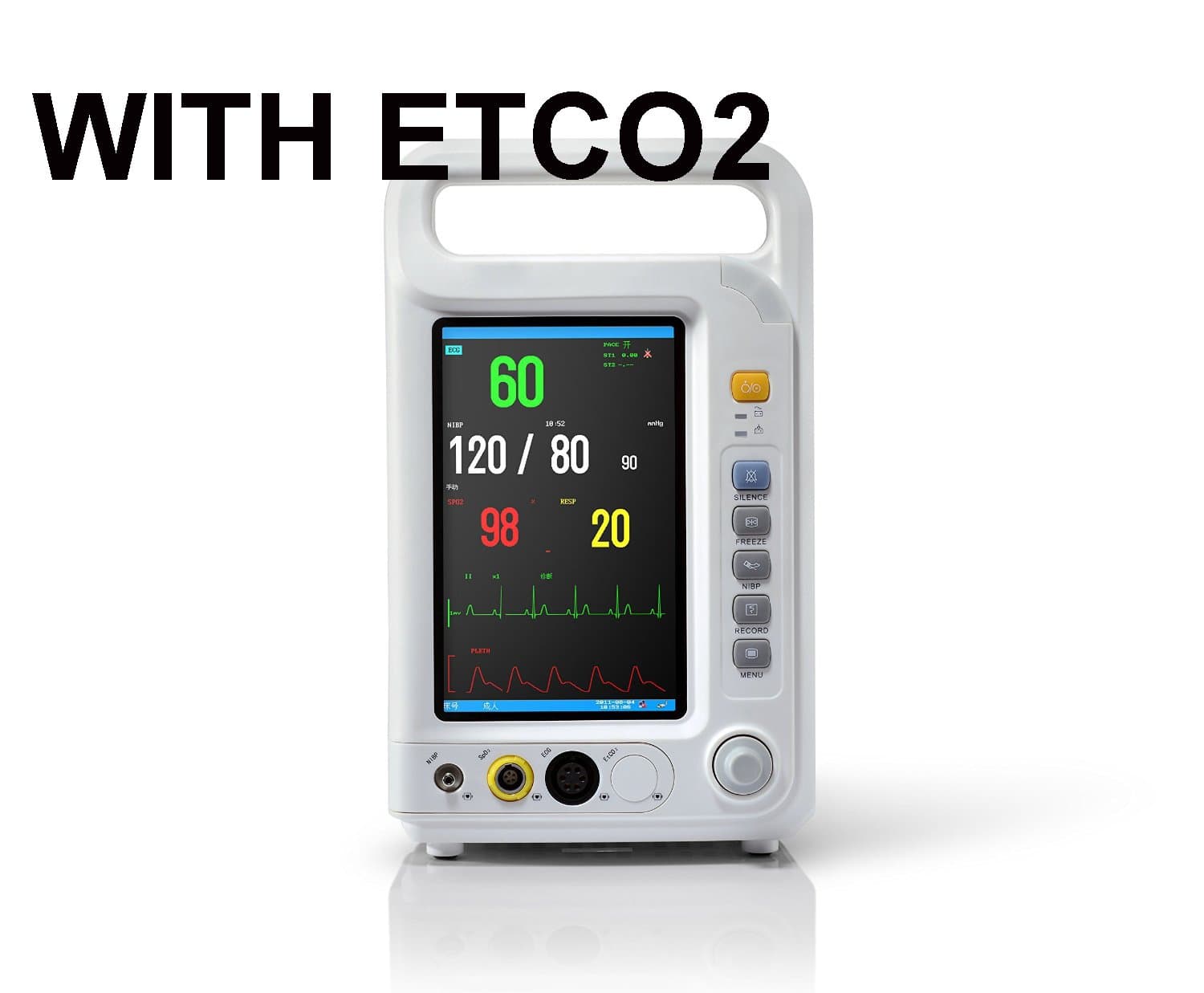 (with thermal printer) NEW 7-inch 4-Parameter Vital Sign Monitor Patient Monitor /7" TFT display /support use in NICU, ICU, OR, CCU or normal patient room /4 Standard parameters :ECG, NIBP, SpO2, RESP (Model: YLQX26002) 110V
