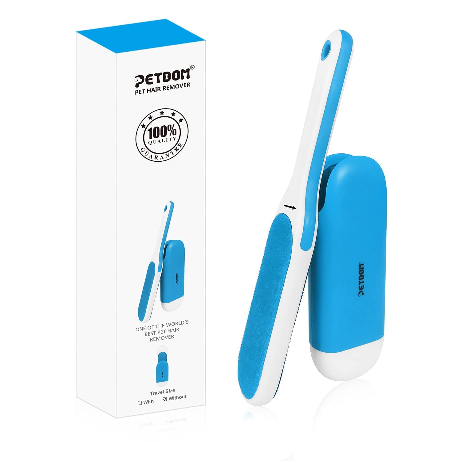 Pet Hair Remover Brush - Integrated Sturdy Handle & Self Cleaning Base - Cat Dog Fur Lint Removal Brush for Clothes Furniture (No Travel Size)