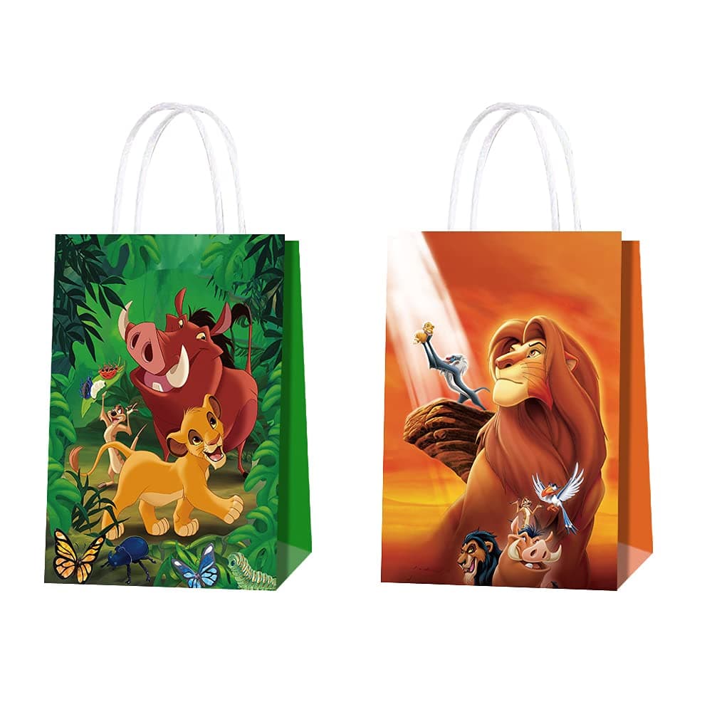 ANYMONYPF 16 Packs of Lion Paper Bag Theme Party Gift Bag Birthday Gift Bag Snack Candy Bag Childrens Party Supplies