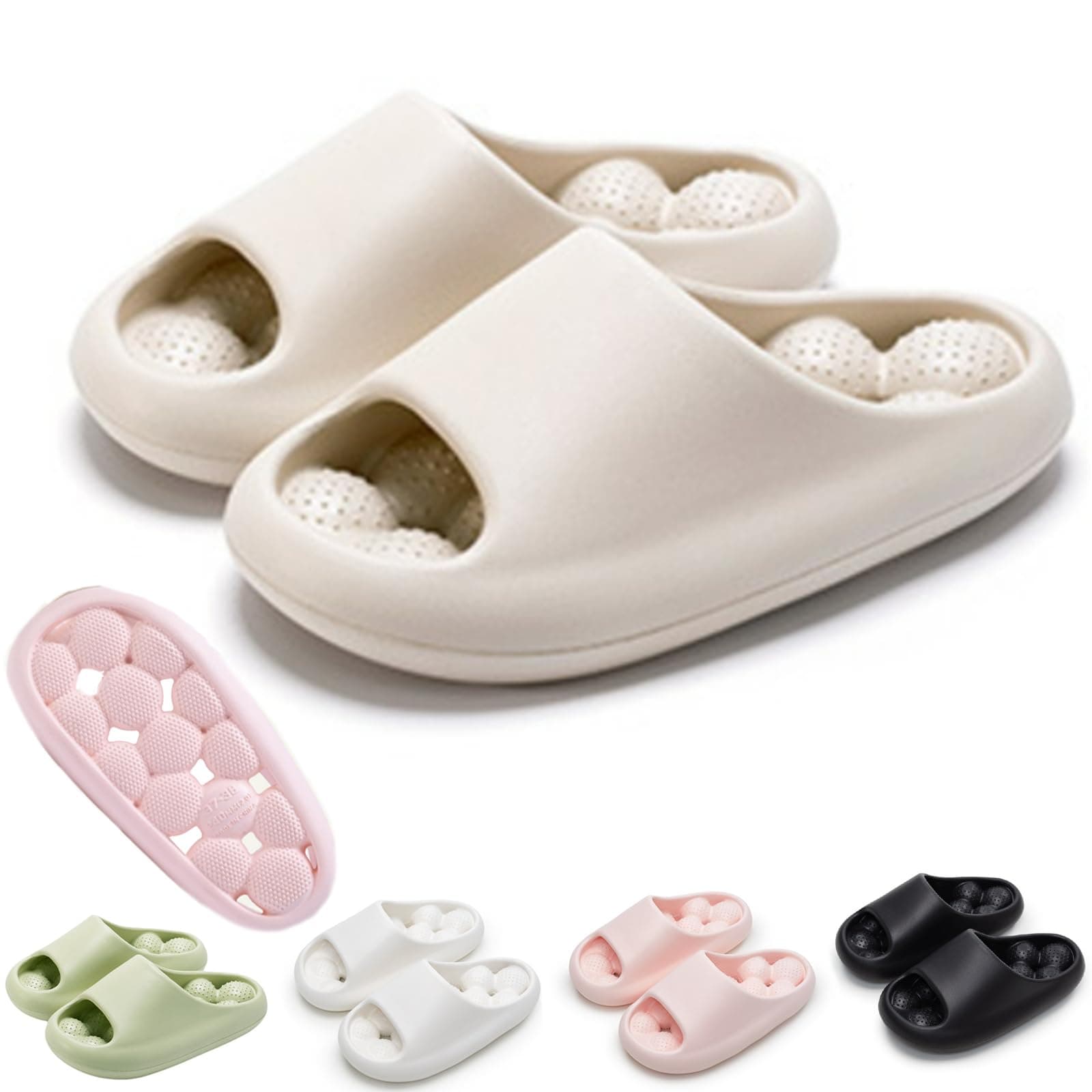 WUPKLWomen's Bubble Slippers, Bubble Shoes, Massage Bubble Slides Bath Slippers Funny Spa Slippers Pillow Sandals Breathe Slipper