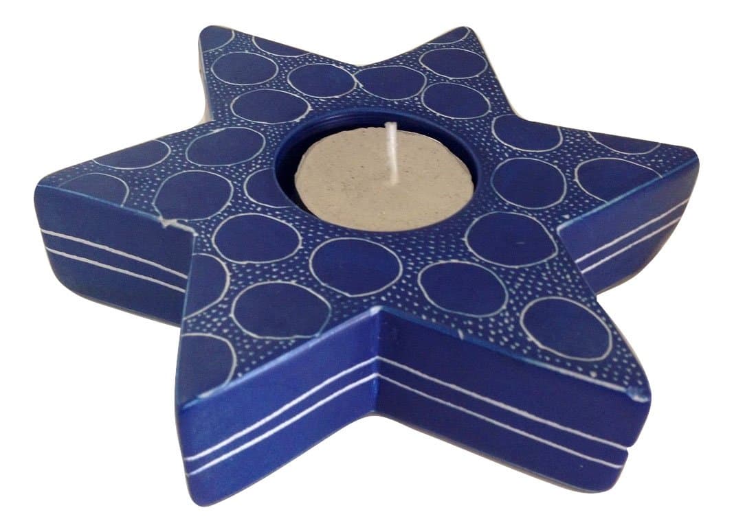 Star Shaped Candle Holder (Blue)
