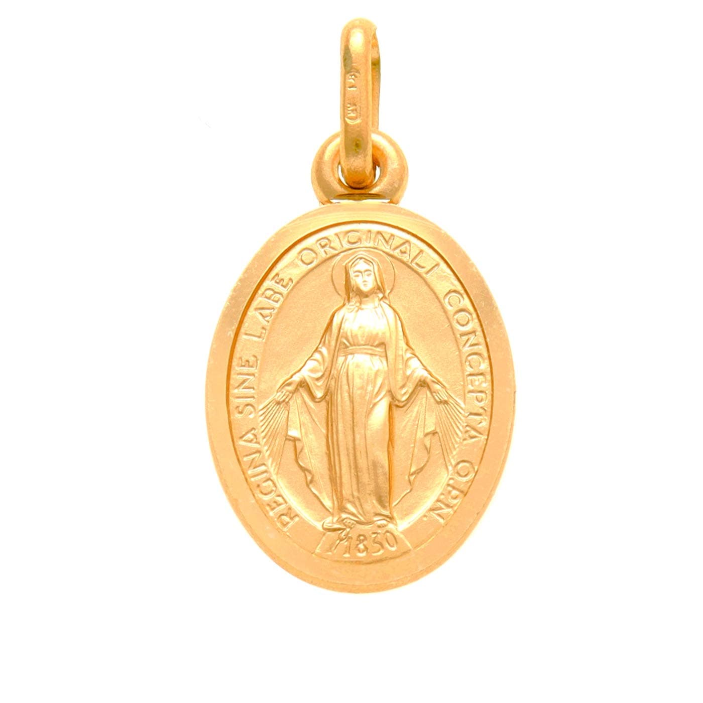 Alexander CastleChild's Small Solid 9ct Gold Miraculous Medal Catholic Pendant - 12mm x 9mm Miraculous Medal PENDANT ONLY with Jewellery Gift Box