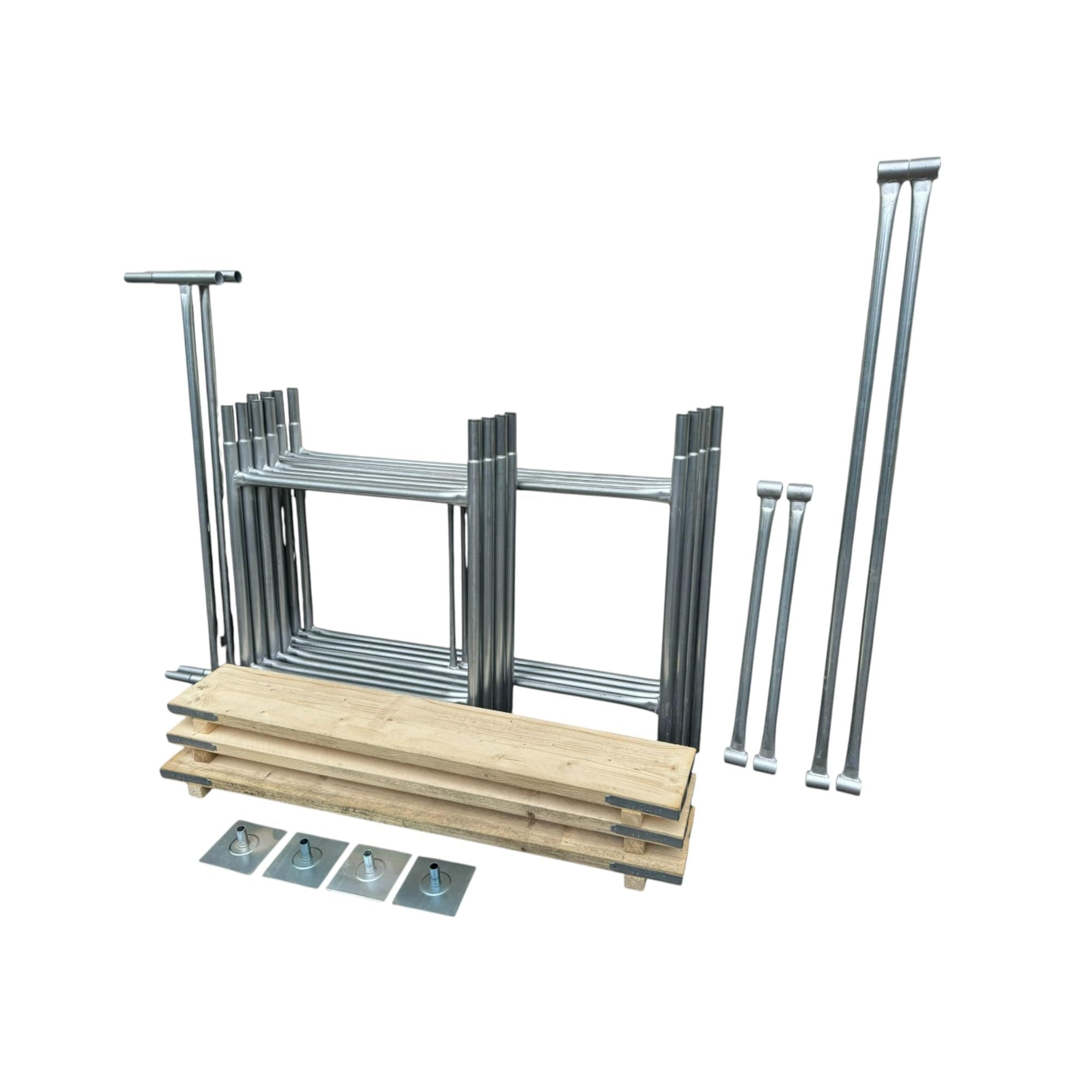 Toptower Classic 4.65m (WH) DIY Galvanised Scaffold Tower (4' x 2'6" Base) (Basic Kit with Platform Boards)