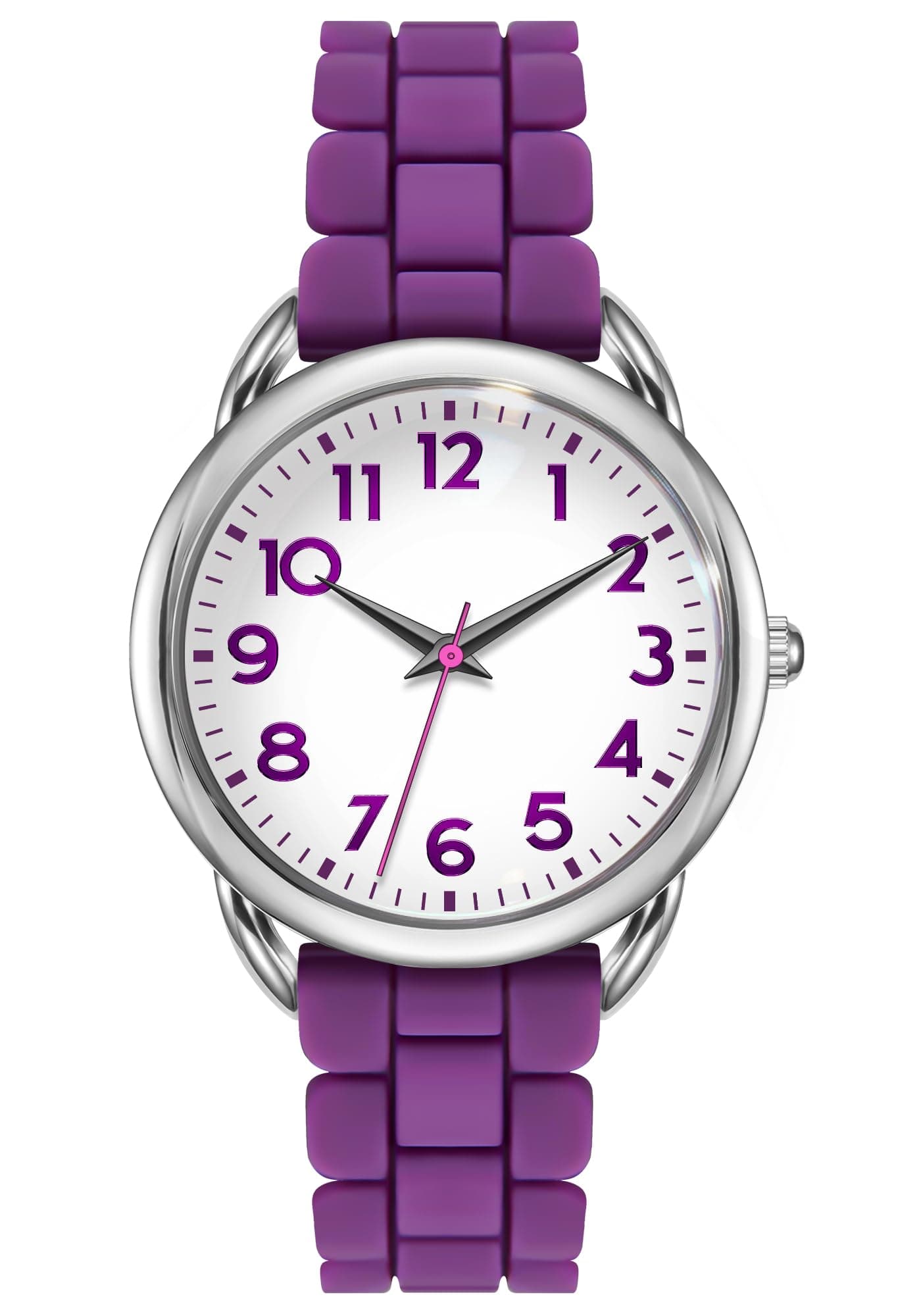 35MM Watches for Women Big Face Easy Reader Silicone Strap Water Proof