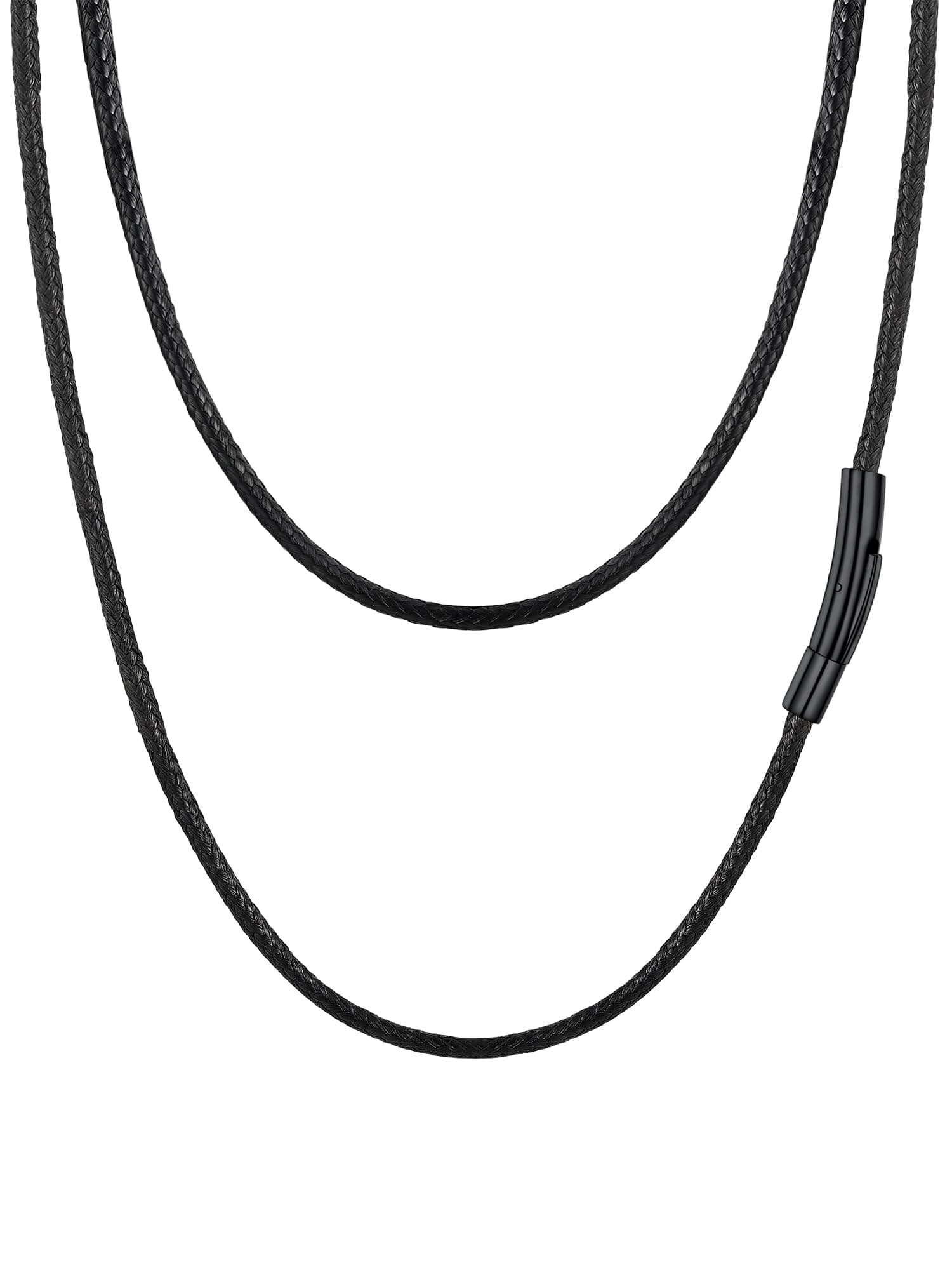 PROSTEEL Waxed Rope Braided Leather Necklace Cord 16"-30", Stainless Steel Durable Clasp, Men Women Woven Wax Rope Chain for Pendant,Come Gift Box