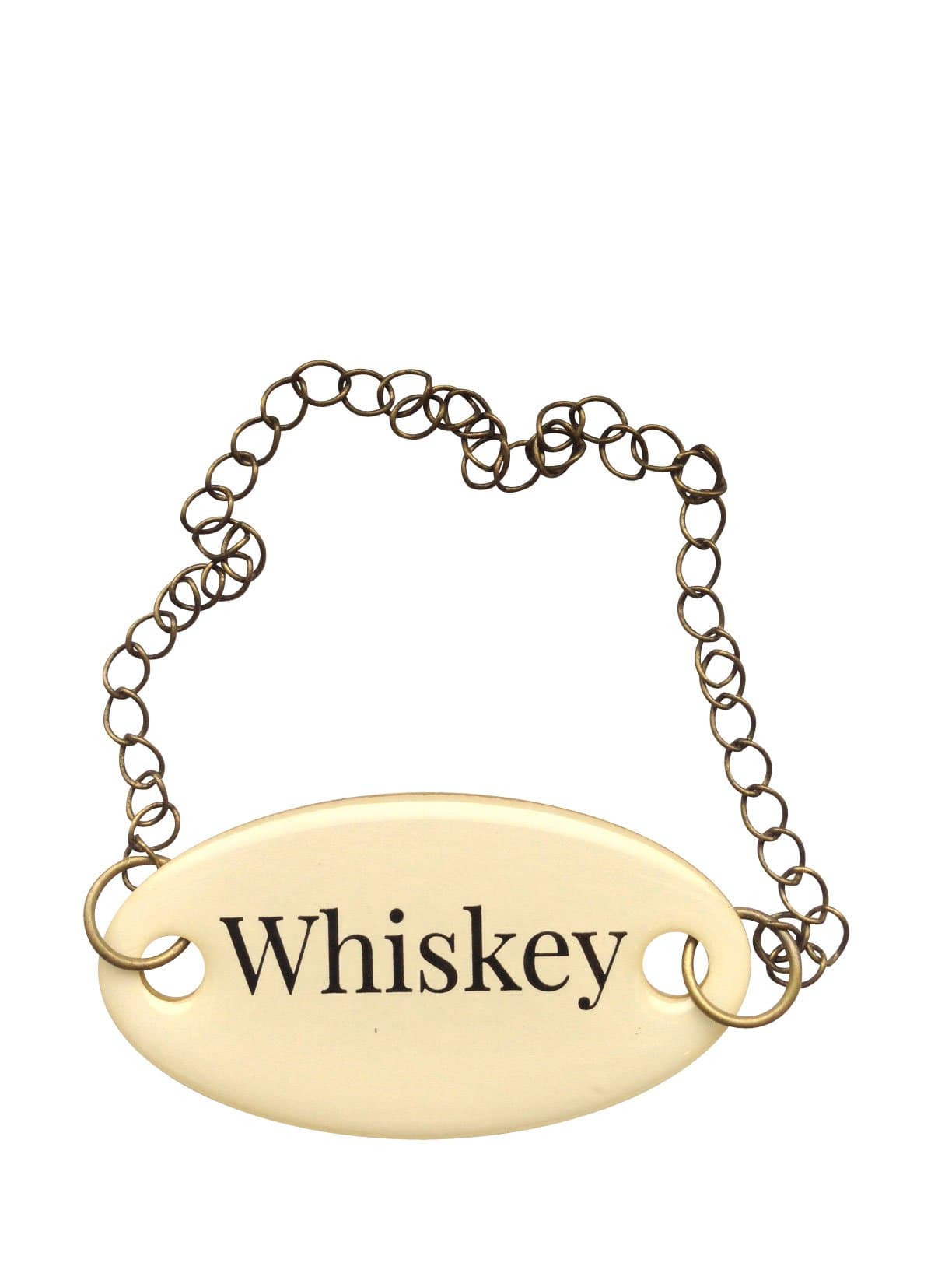 Baron Vintage Brass Tag, Whiskey with Chain