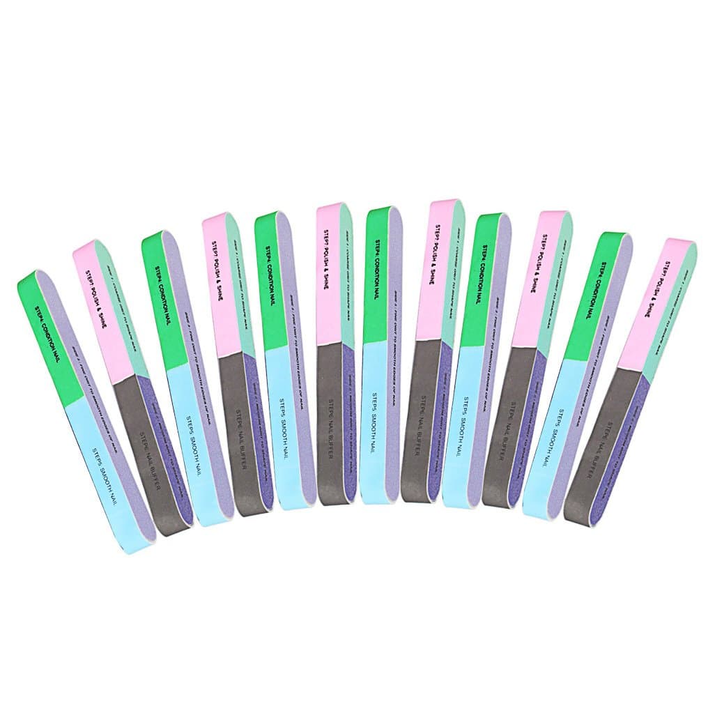 Borte 12 Pack Nail Files, Nail File and Nail Buffer Cosmetic Manicure Professional Emery Board Multicolor
