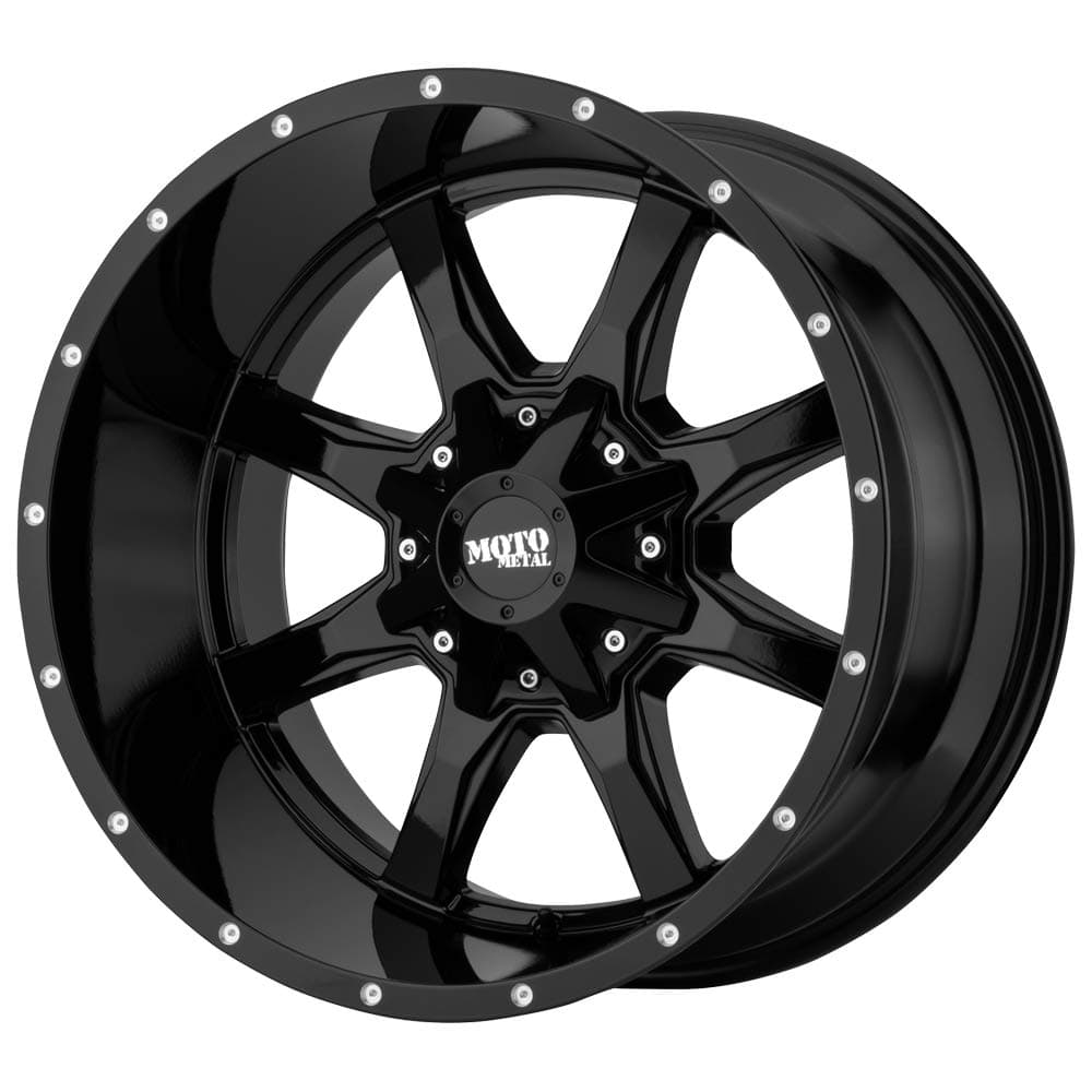 Moto Metal20X9 5X5.0/5.5 5 0mm GLOSS BLACK W/ SPOT MILLED LIP - MO970290353A00US