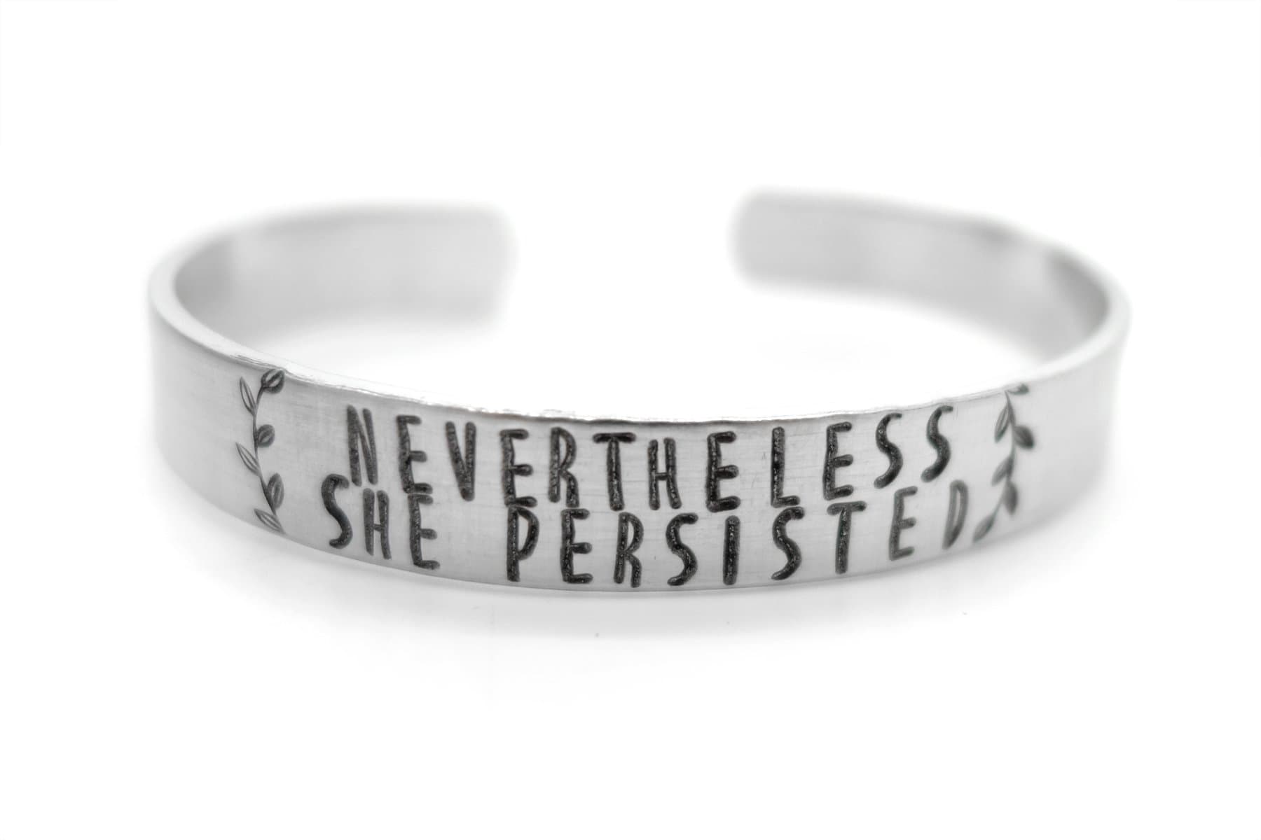 nevertheless she persisted bracelet, feminist jewelry