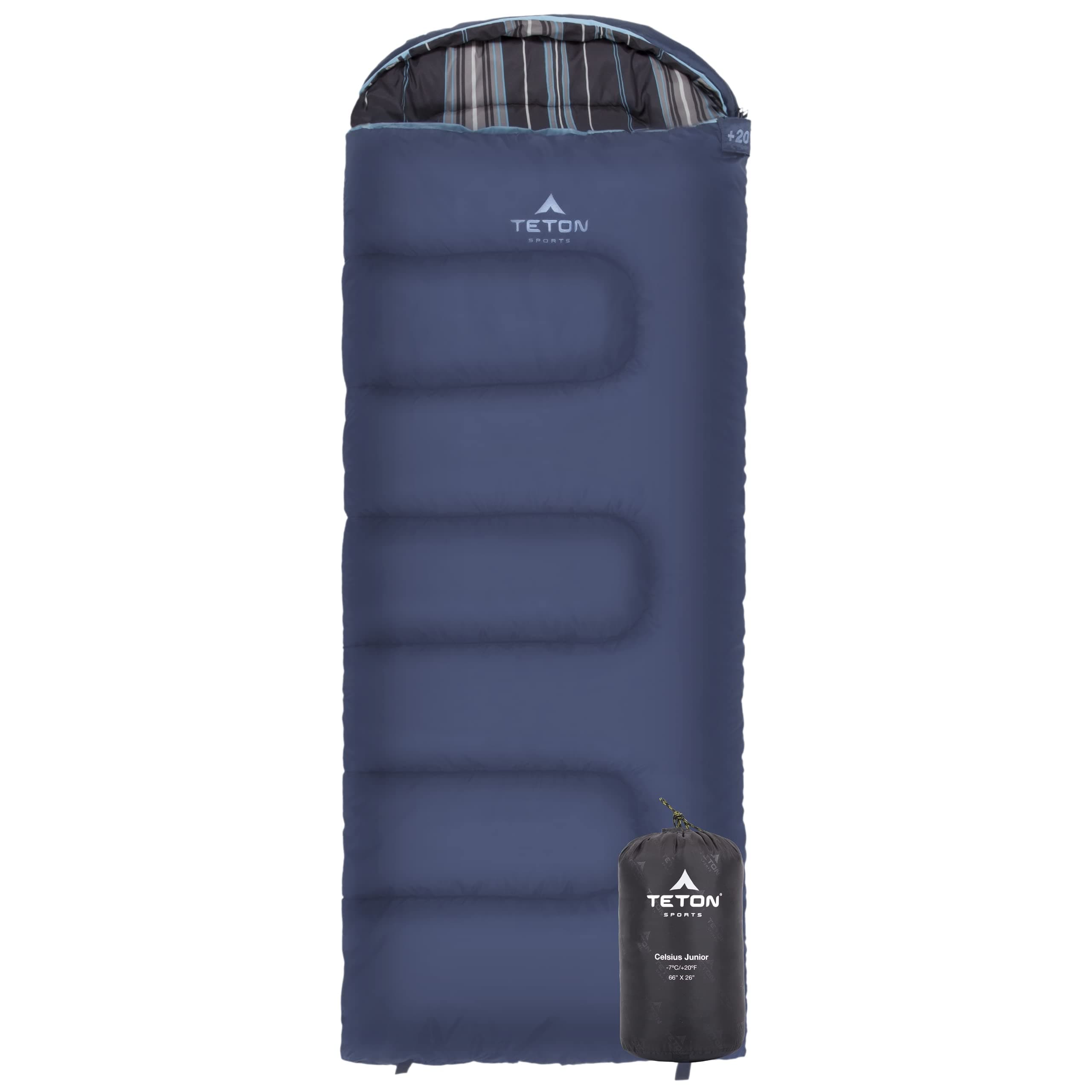 TETON Sports Celsius Junior Kids Sleeping Bag; Perfect for Camping, Traveling, and Sleepovers; Start Their Camping Experience Off Right with this Sleeping Bag; Stuff Sack Included