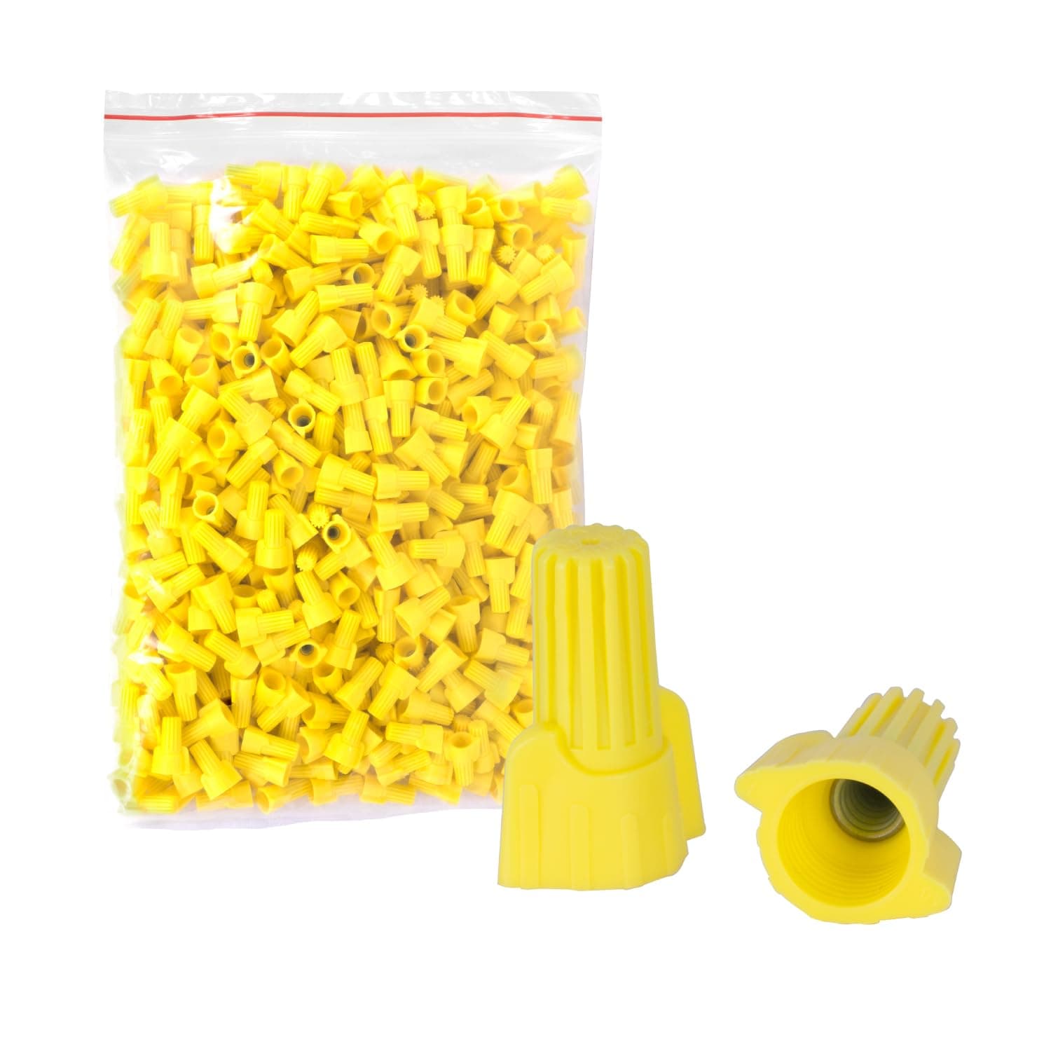 500 PCS Yellow Winged Wire Connectors, AWG 18-10, Easy Twist-on Screw on Ribbed Cap for Quick Connection, Insulated Insertion Electrical Wire Nuts with Spring, UL Listed, Yellow
