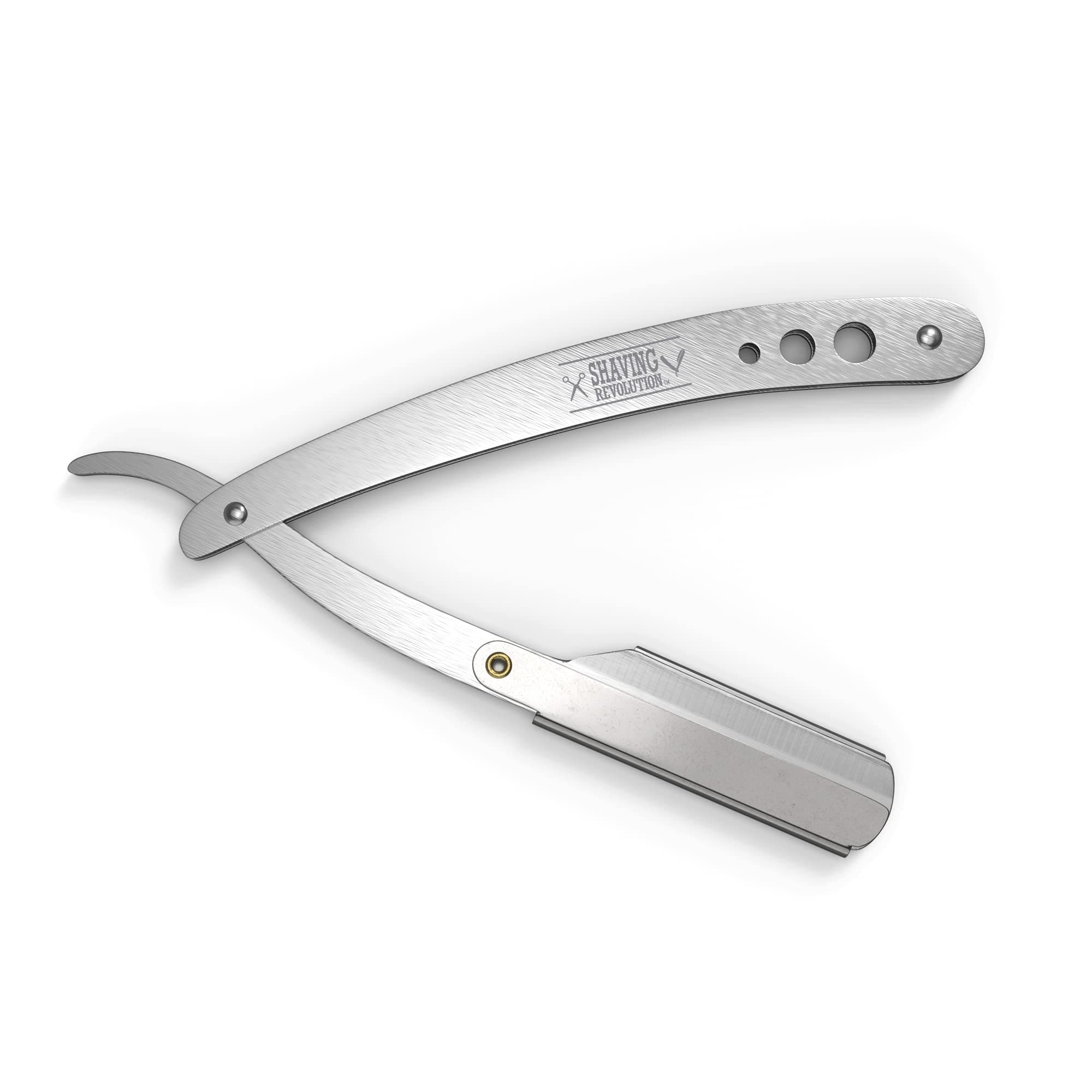Barber Straight Razor - Silver, 100 Blades, Men's Straight Blade Razor Kit