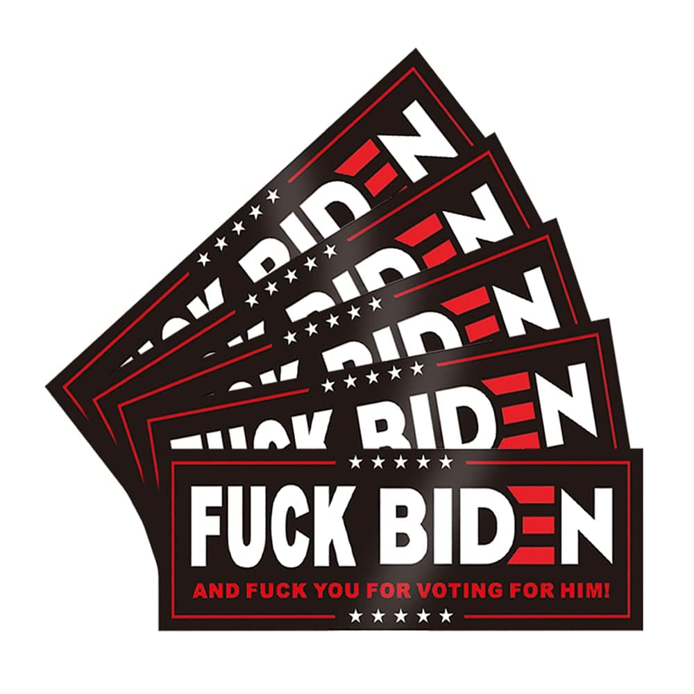 Anti Biden 2024 Stickers for Cars, 5PCS Black Vinyl FK Biden Bumper Car Waterproof Sticker Anti Biden and Voting