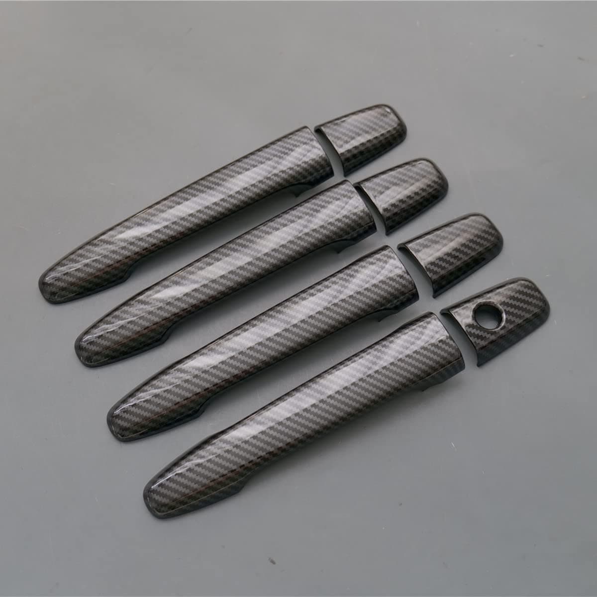 ZiWen Sport Style Carbon Fiber Print Door Handle Cover Trim for Mitsubishi Lancer Evolution X Outlander Sport ASX (No Keyless Holes)