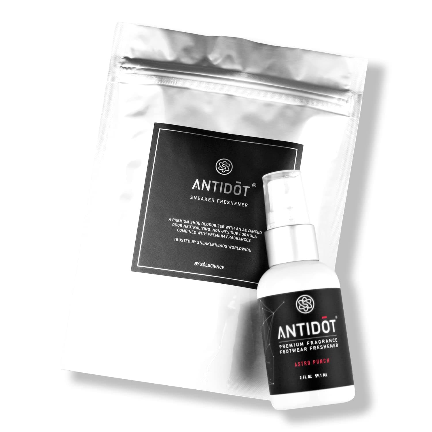 solscienceShoe Deodorizer for Sneakerheads by ANTIDOT - Advanced Shoe Freshener Spray Collection | Shoe Odor Neutralizing Formula (Astro Punch)