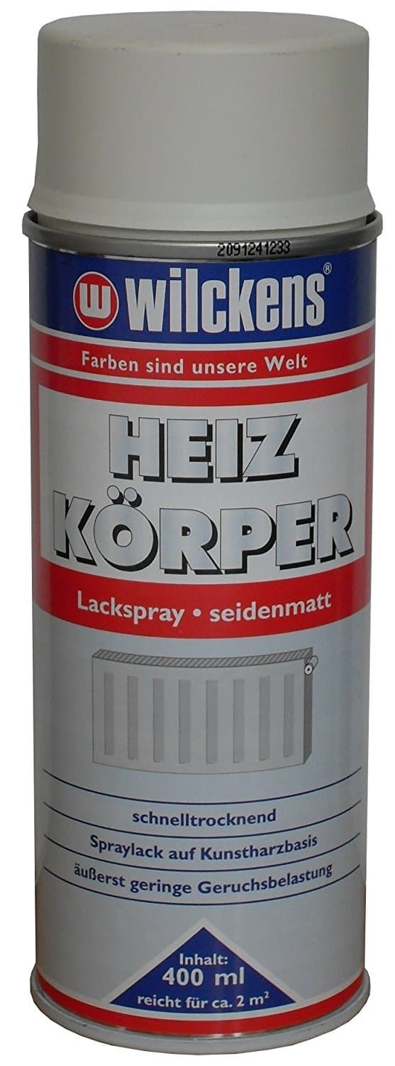 2 x Wilckens radiator spray paint for interior and exterior use, satin gloss RAL 9010 white 800 ml