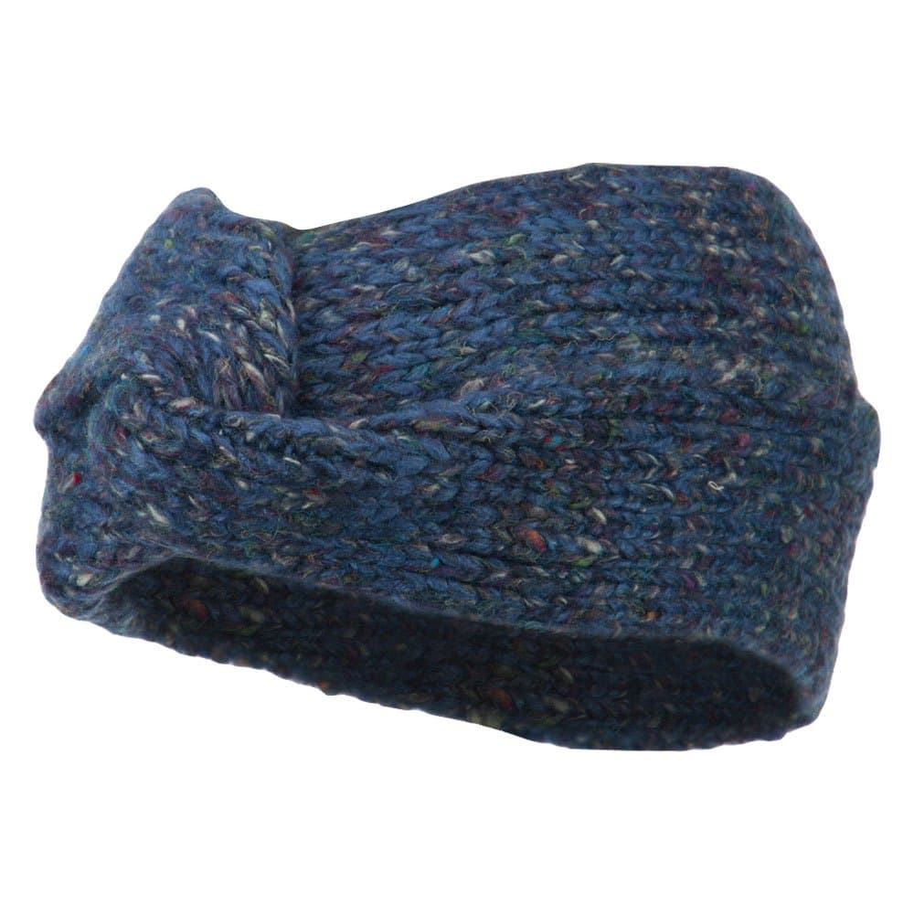 Ladies Twisted Knit Earband - Blueberry OSFM