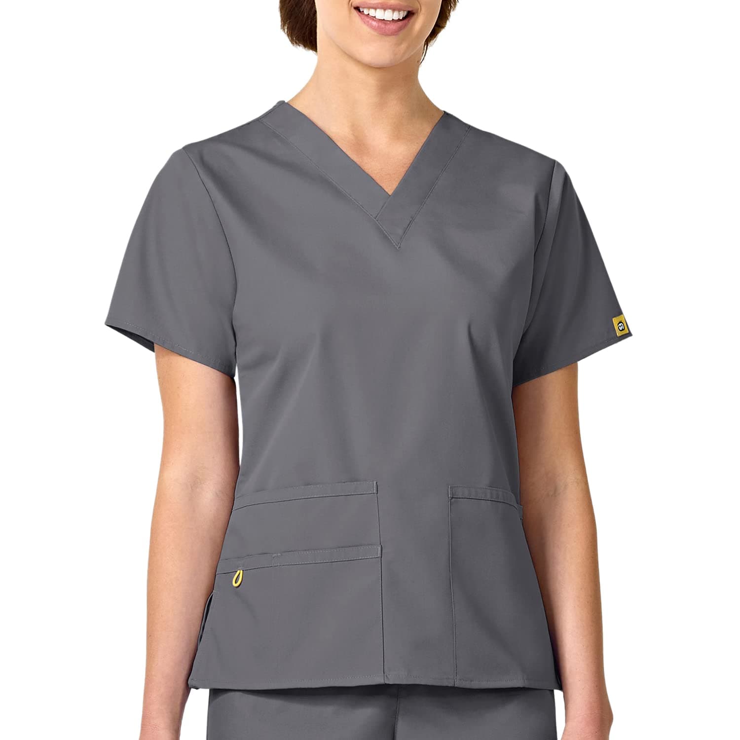 WonderWink Women's Origins Bravo Scrub Top, Pewter, X-Small