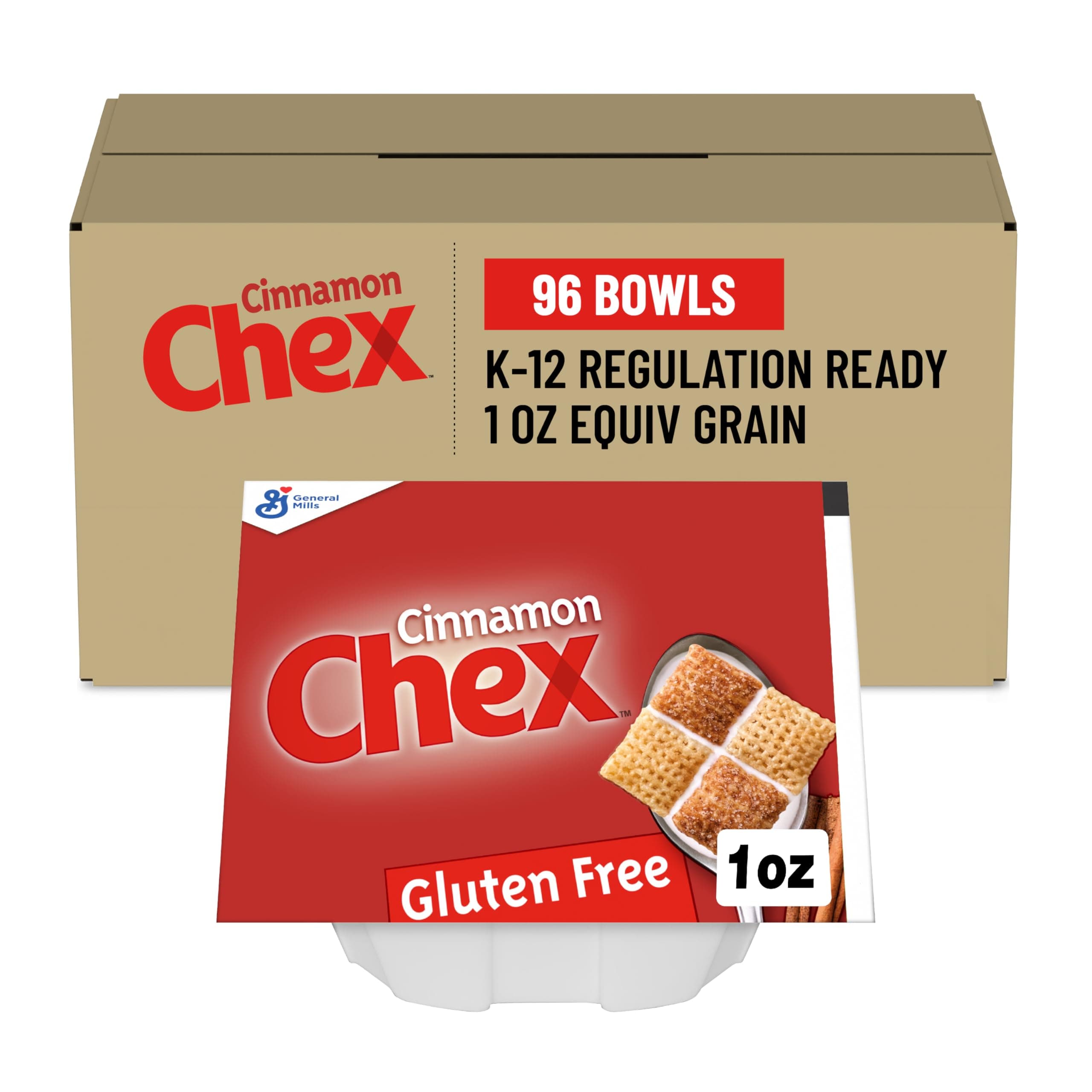 Cinnamon Chex Gluten Free Bowlpak Cereal, 1 Ounce (Pack of 96)