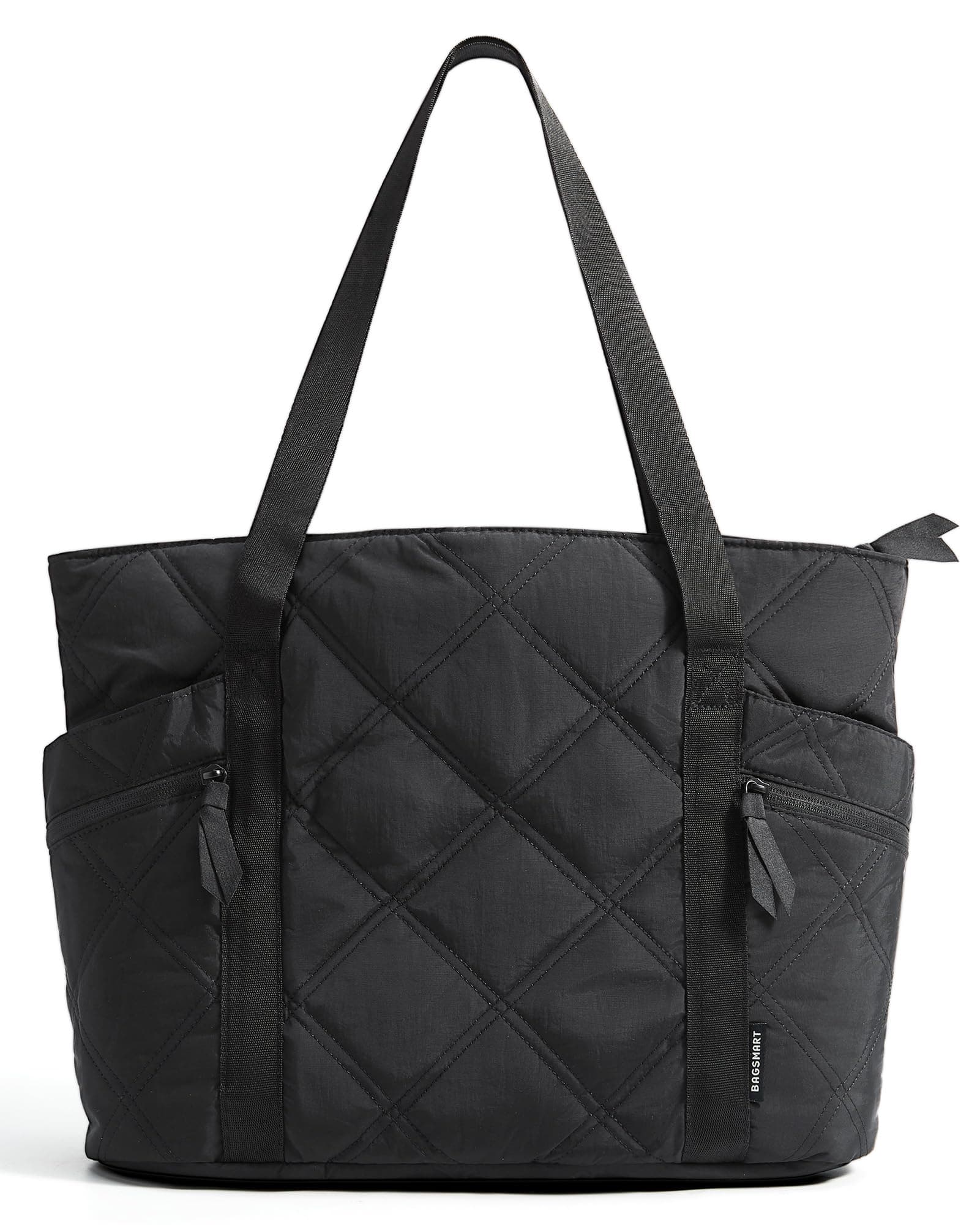 BAGSMART Tote Bag for Women, 20L Puffer Work Tote with Zipper, Quilted Nurse Bag for Travel College