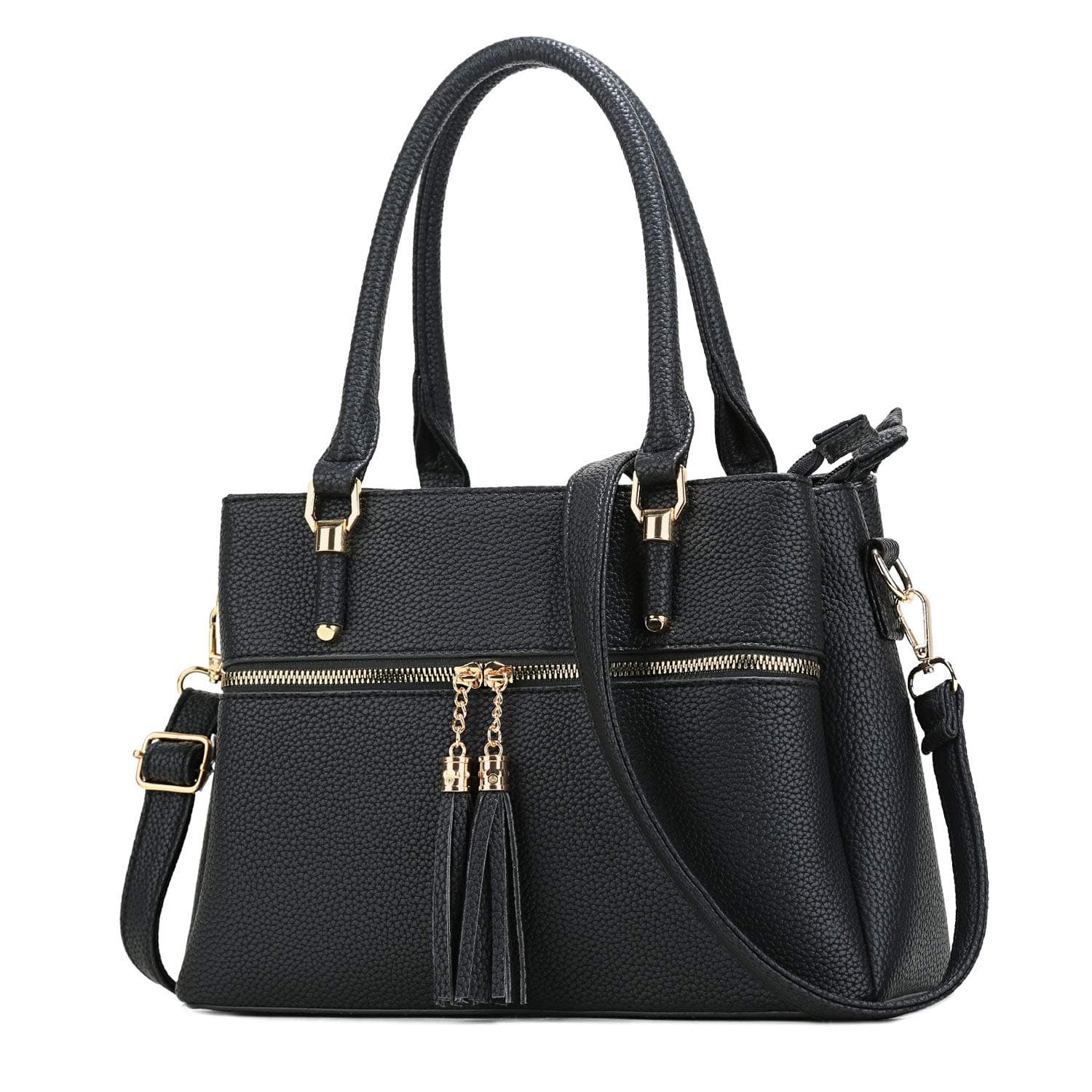 Women Satchel Bags Handle Shoulder Handbags and Purses Pockets Zipper Leather Crossbody Bags