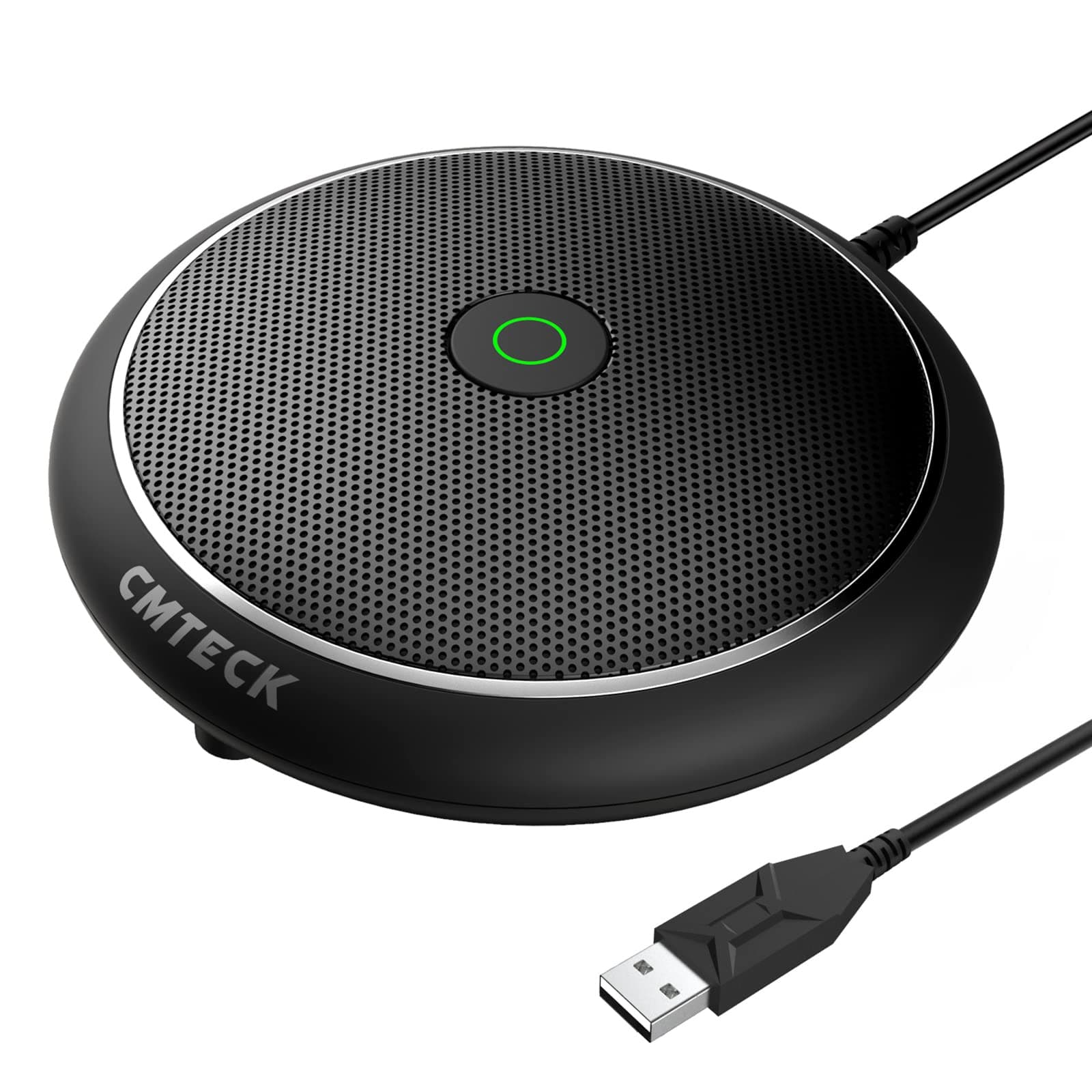 Conference USB Microphone, Computer Desktop Mic with Mute Function, Omnidirectional Condenser PC Mic for Video,Streaming, Skype, Plug & Play Compatible with MacOS X Windows (No Speaker)