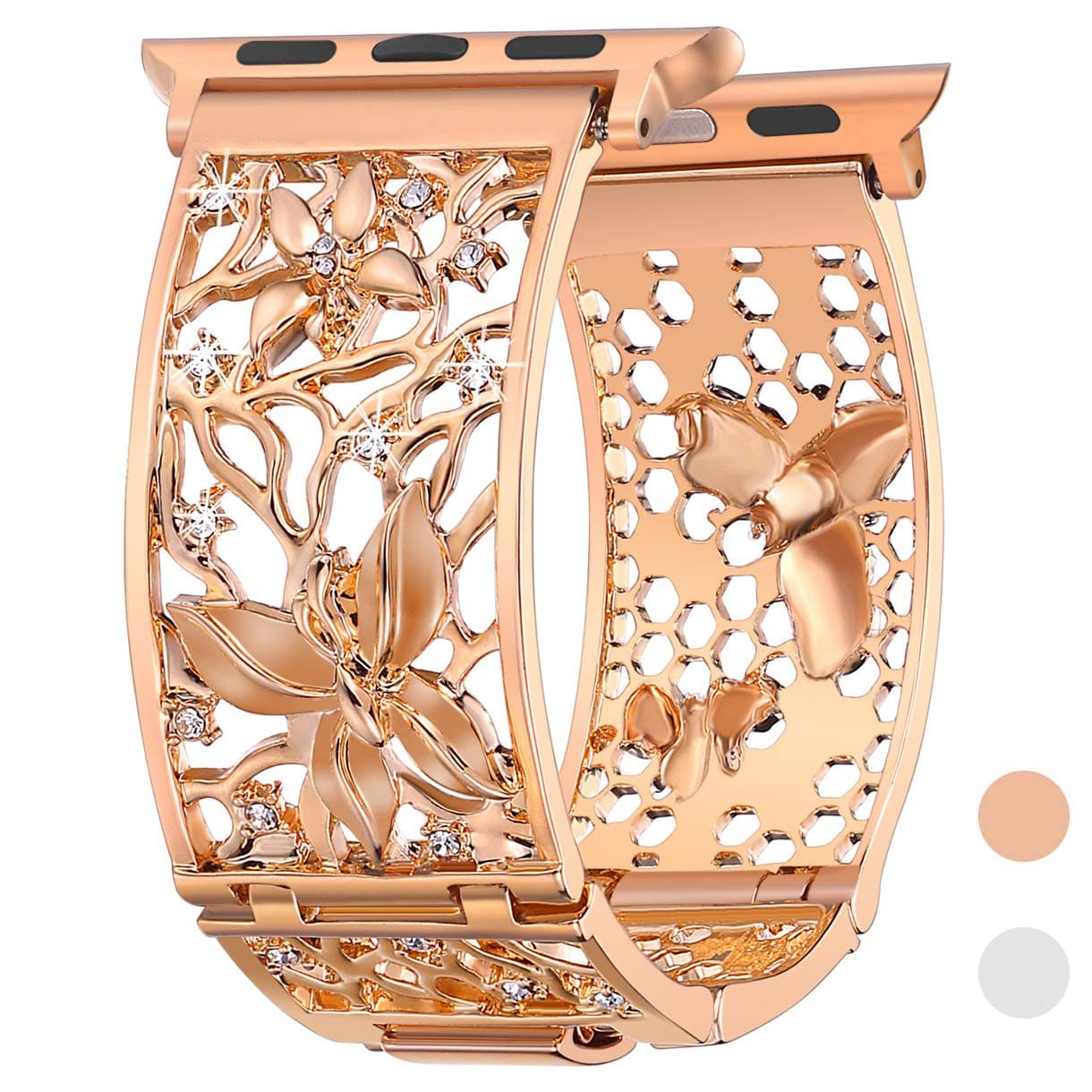 Compatible Apple Watch Band 38mm 40mm, Women Metal Replacement Wristband Bling Bands Compatible Iwatch Series 4, Series 3, Series 2, Series 1