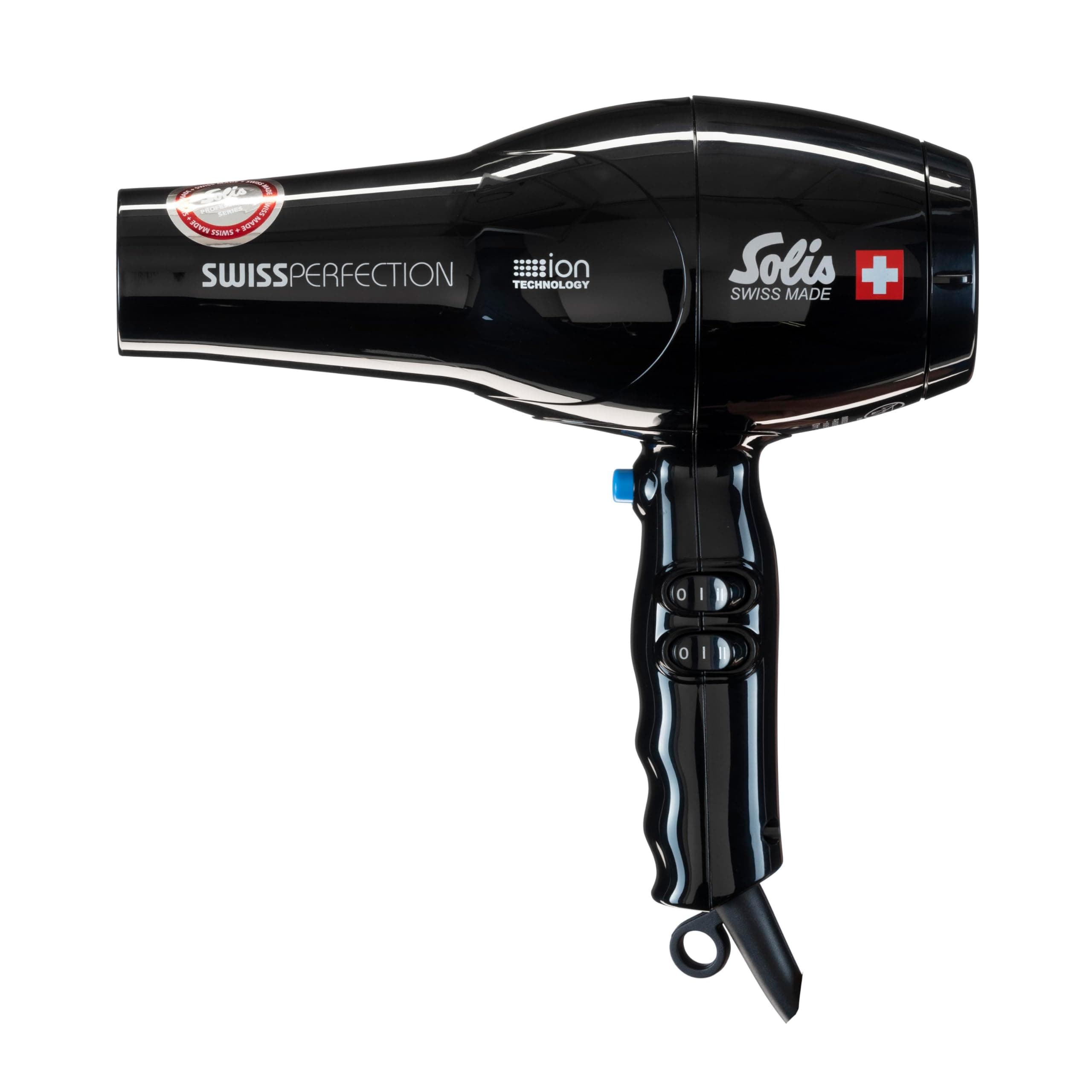 SolisSwiss Perfection 440 Hair Dryer - Professional Blow Dryer - Ion Technology - 3 Temperature Settings - Cold Air Function - Black